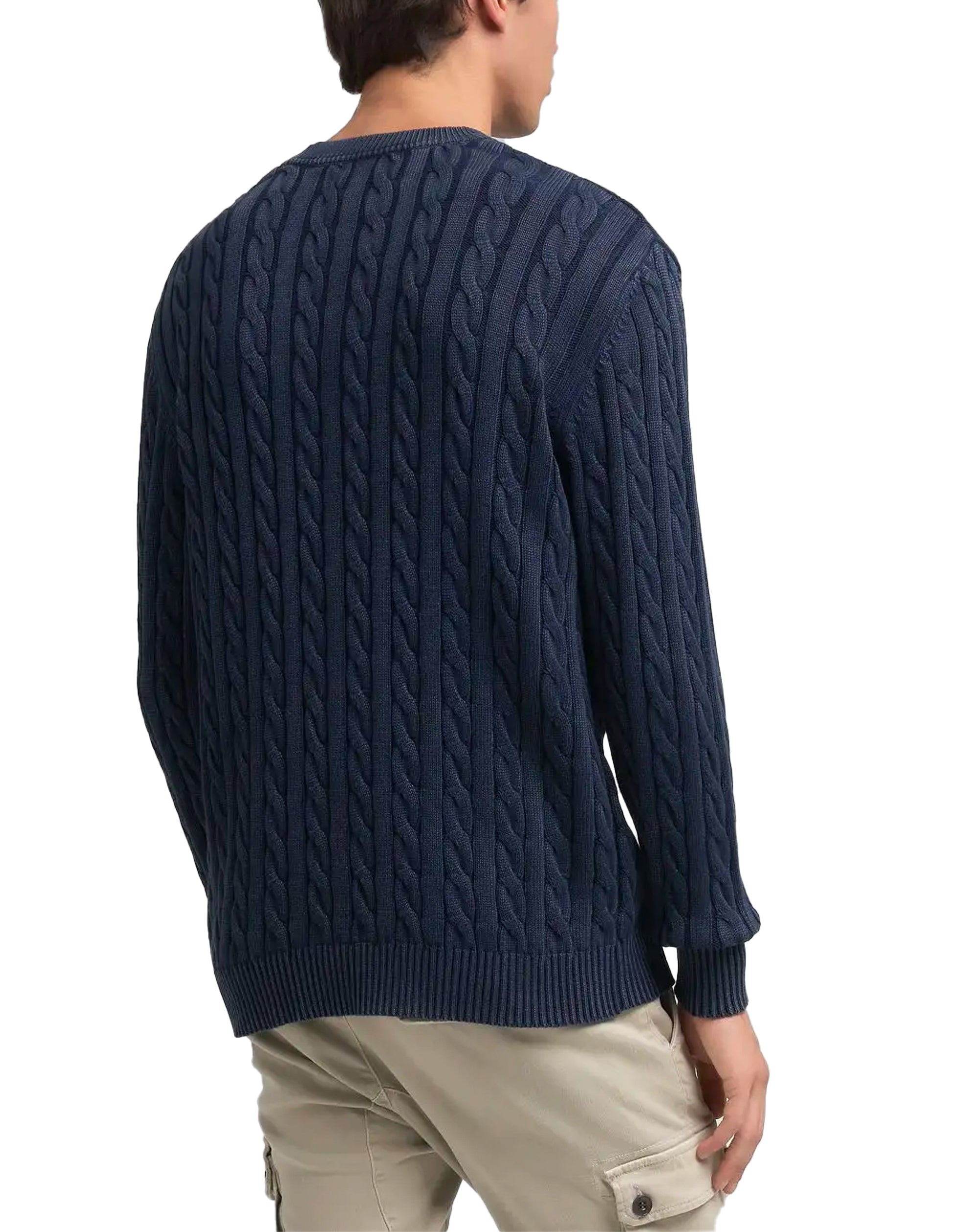 Replay Cable Knit Jumper Dark Navy