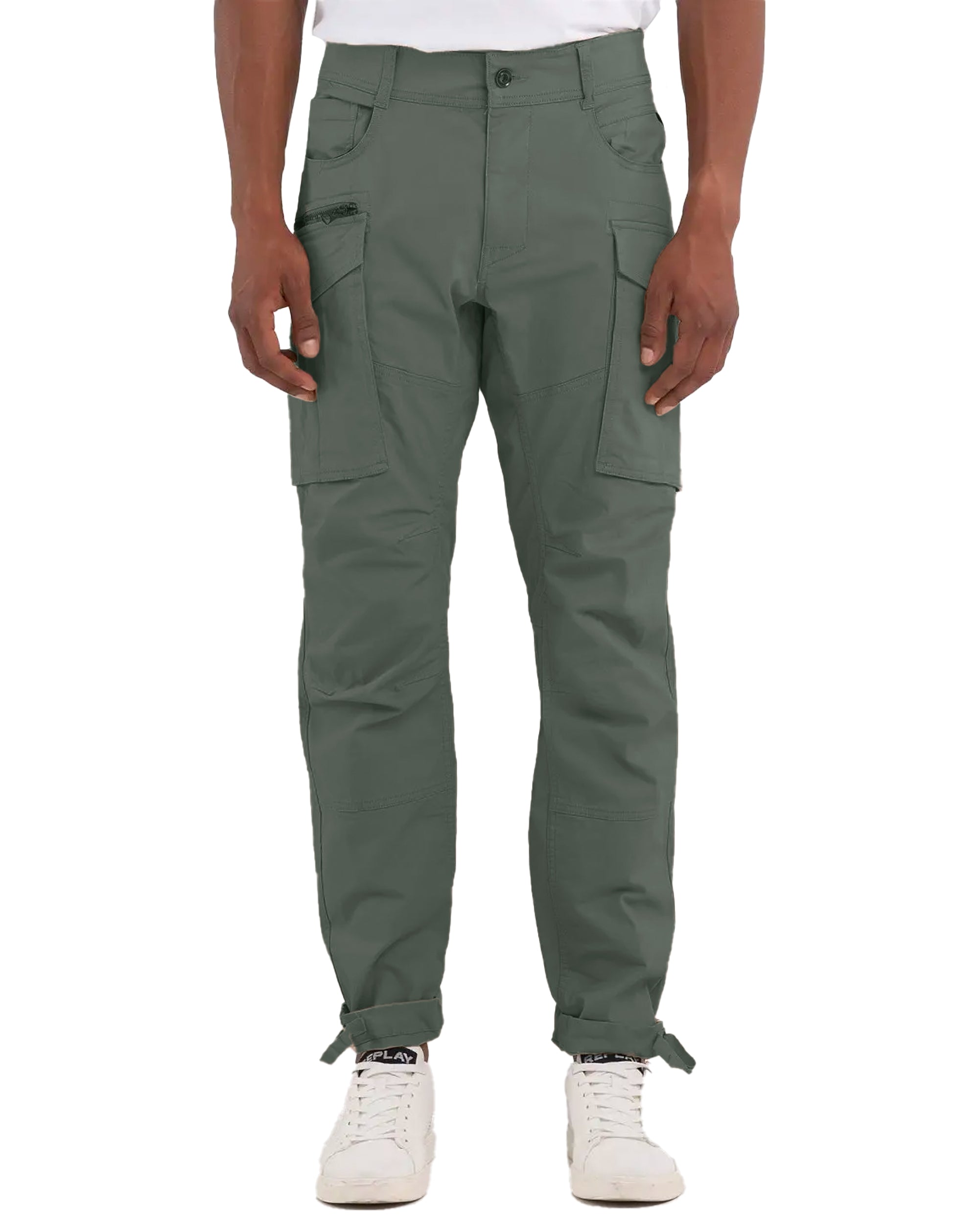 Replay Combat Pants With Zip & Pocket Detail 703 Khaki
