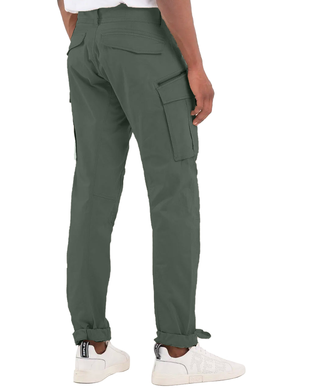 Replay Combat Pants With Zip & Pocket Detail 703 Khaki