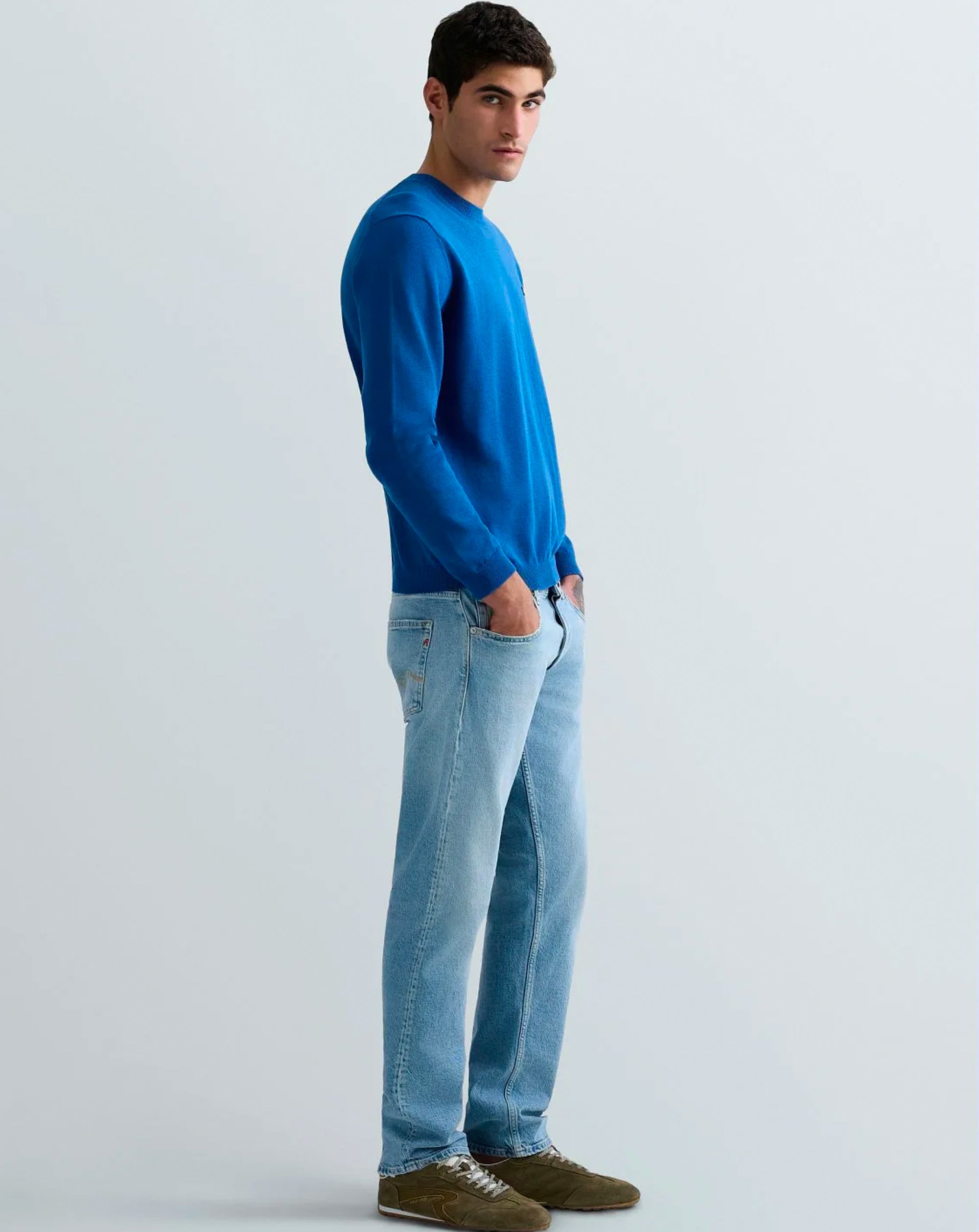 Replay Cotton Crew Neck Sweater Knitwear BLUE