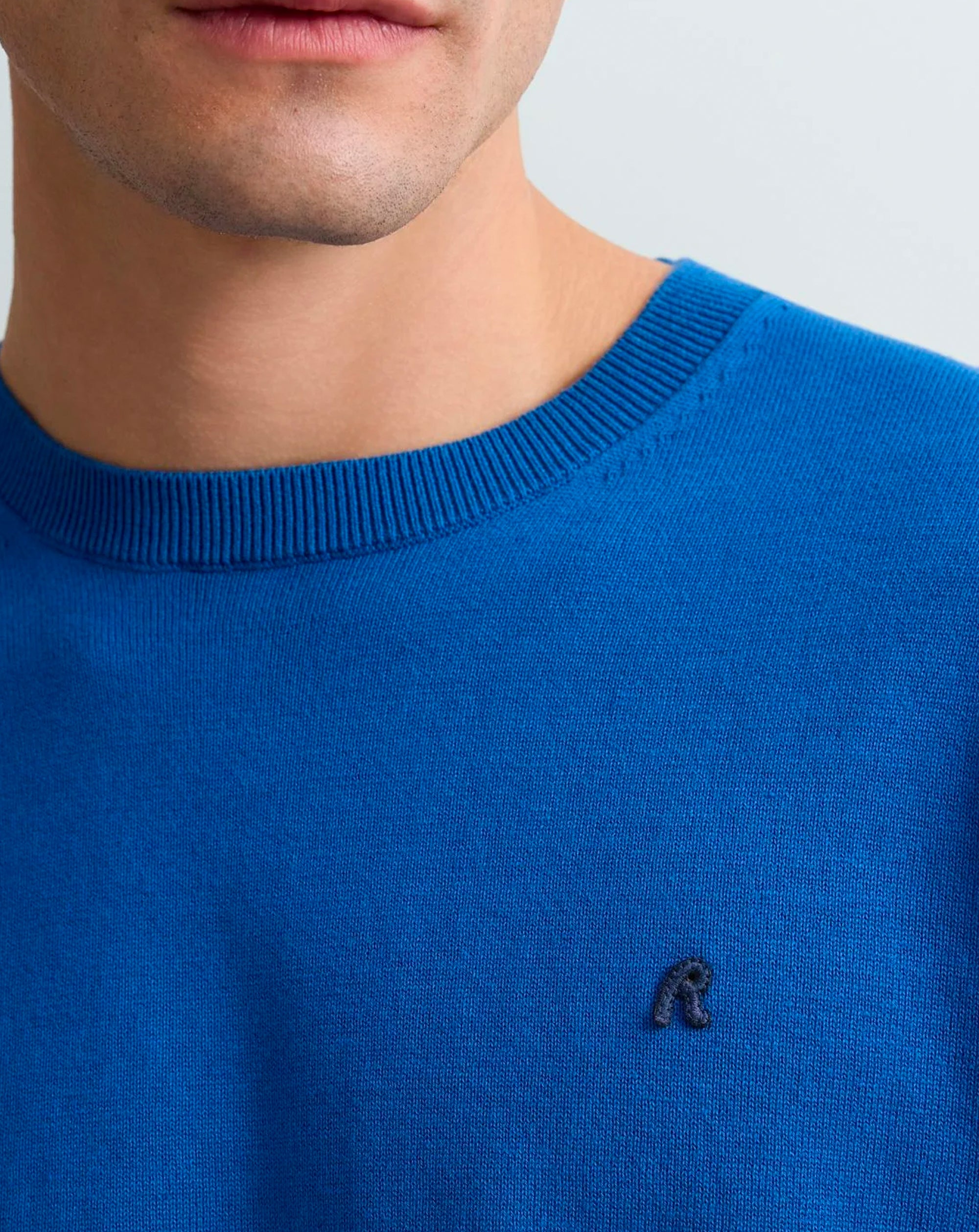 Replay Cotton Crew Neck Sweater Knitwear BLUE