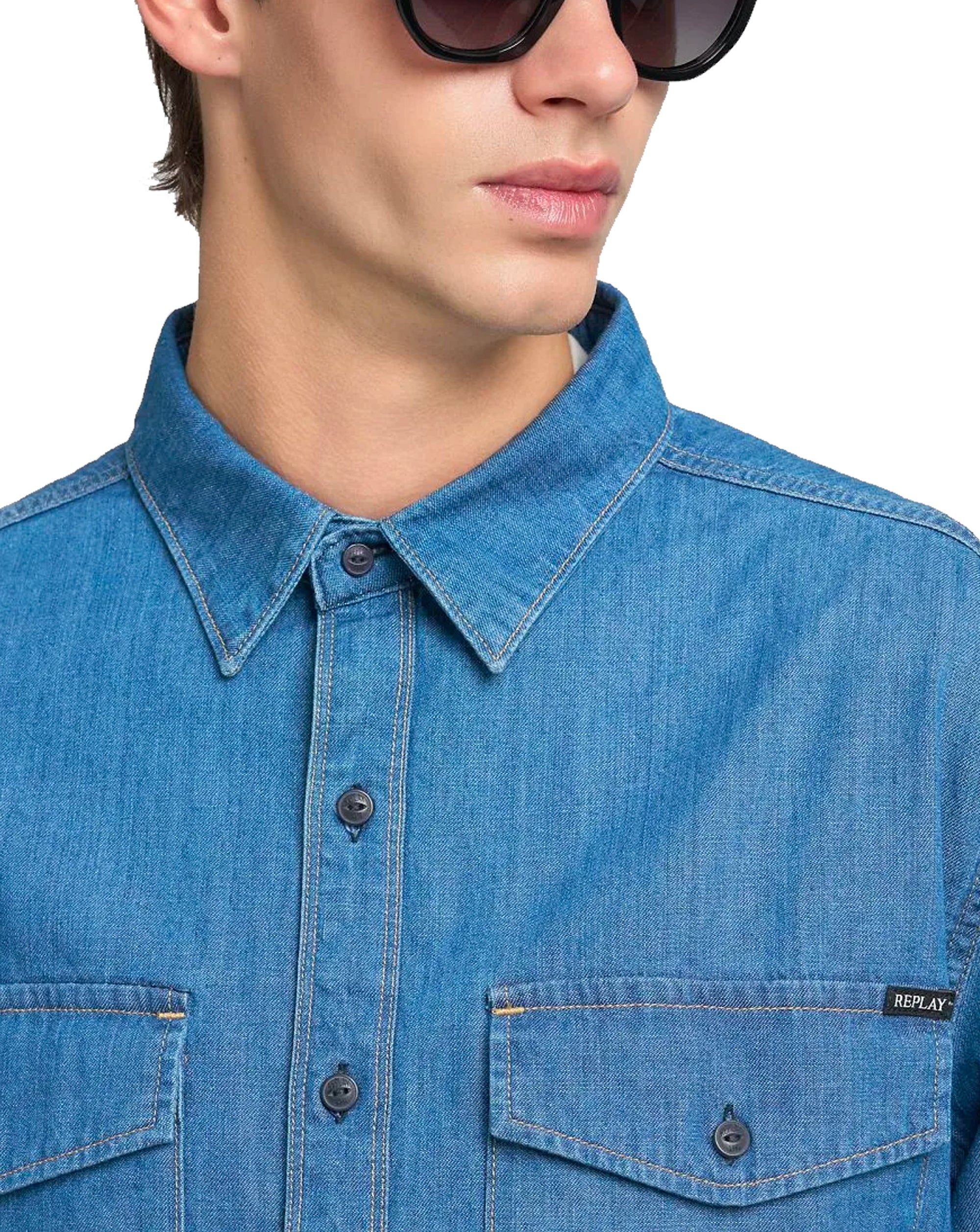 Replay Denim Shirt BLUE