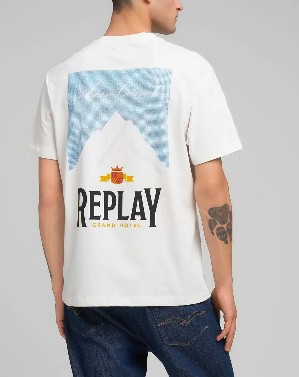 Replay Grand Hotel T Shirt White
