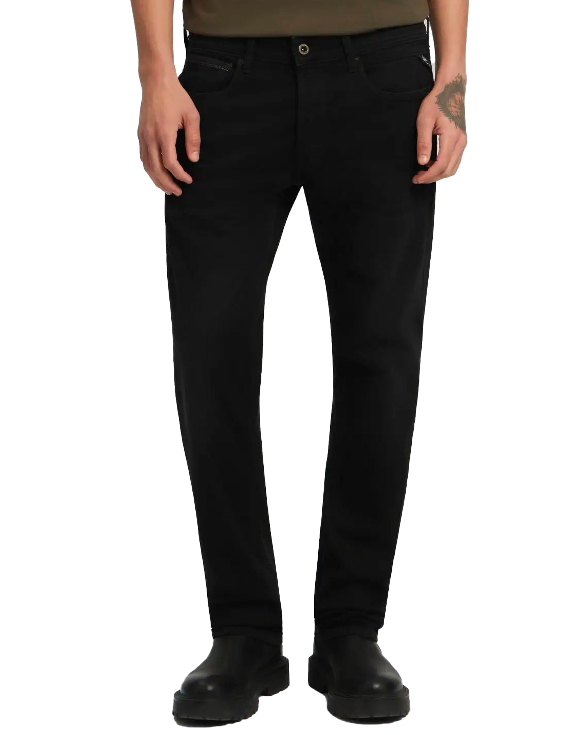 Replay Grover Soft Touch, Straight Fit Jeans BLACK