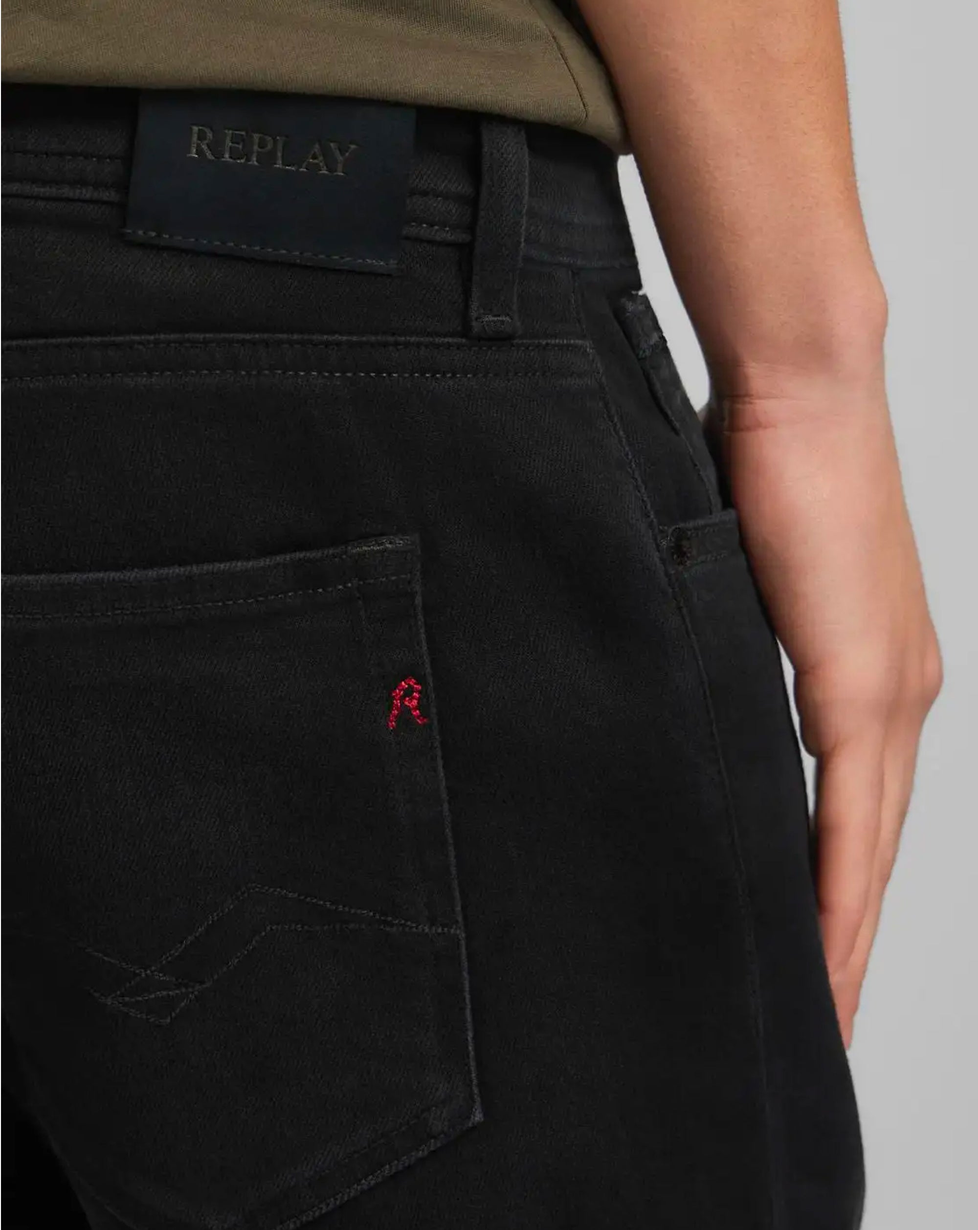 Replay Grover Soft Touch, Straight Fit Jeans BLACK
