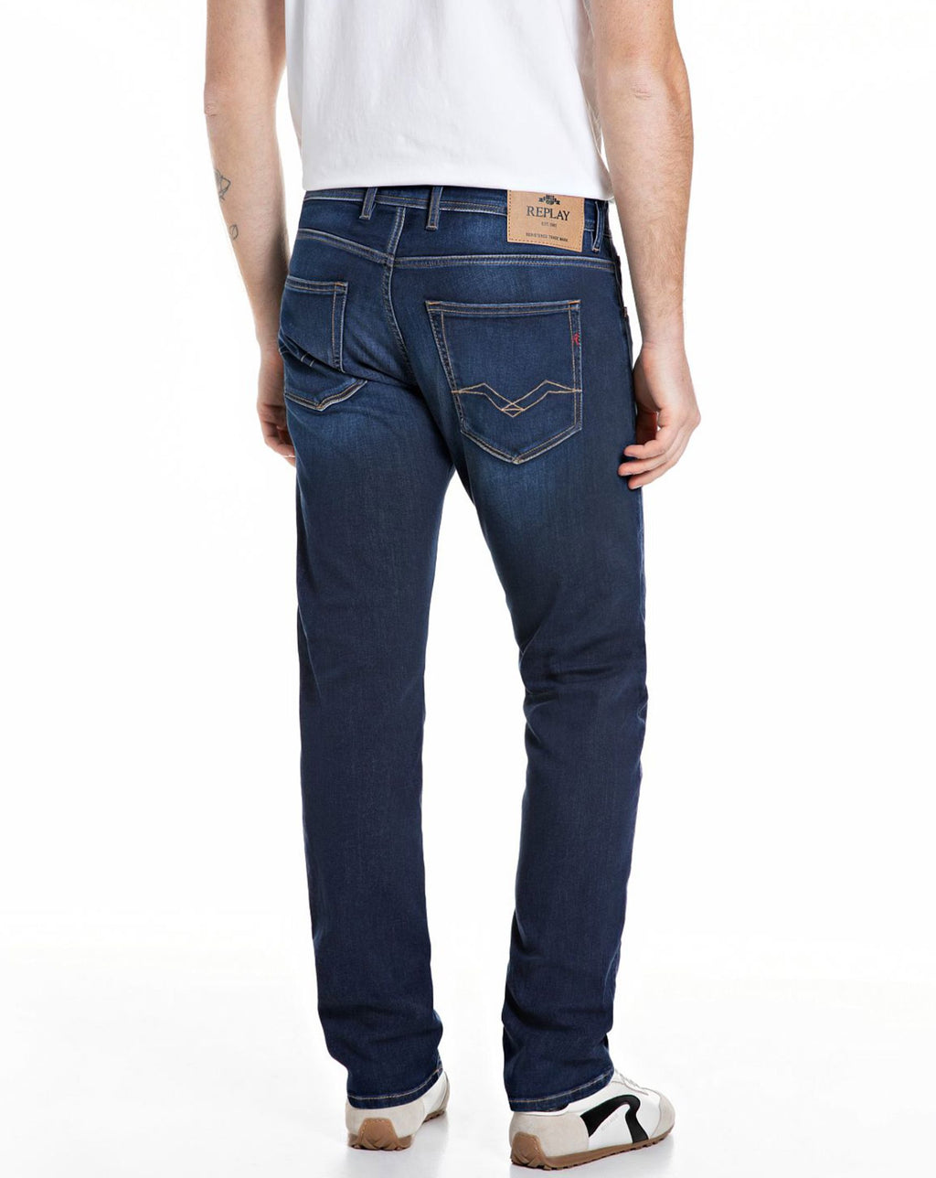 Replay Grover Straight Fit Jean Dark Wash + stretch
