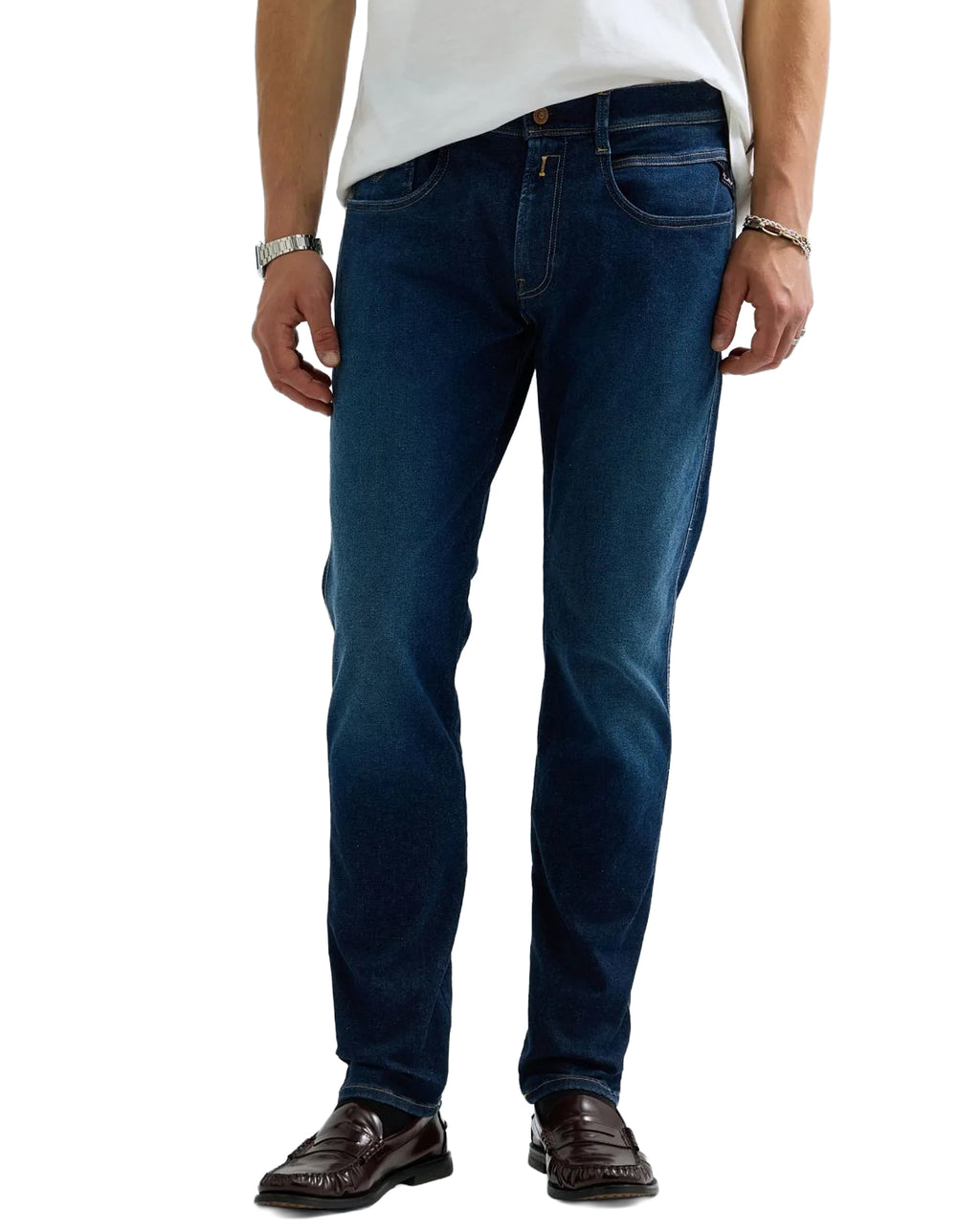 Replay Hyperflex Anbass Slim Fit Jean Clean Dark Wash