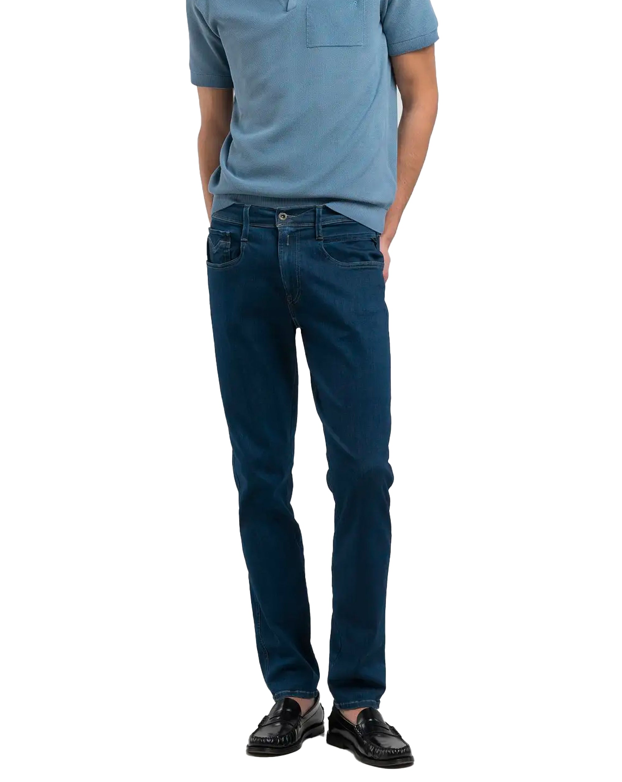 Replay Hyperflex Deep Blue Stretch Anbass Slim Fit Jeans Dark Blue 007