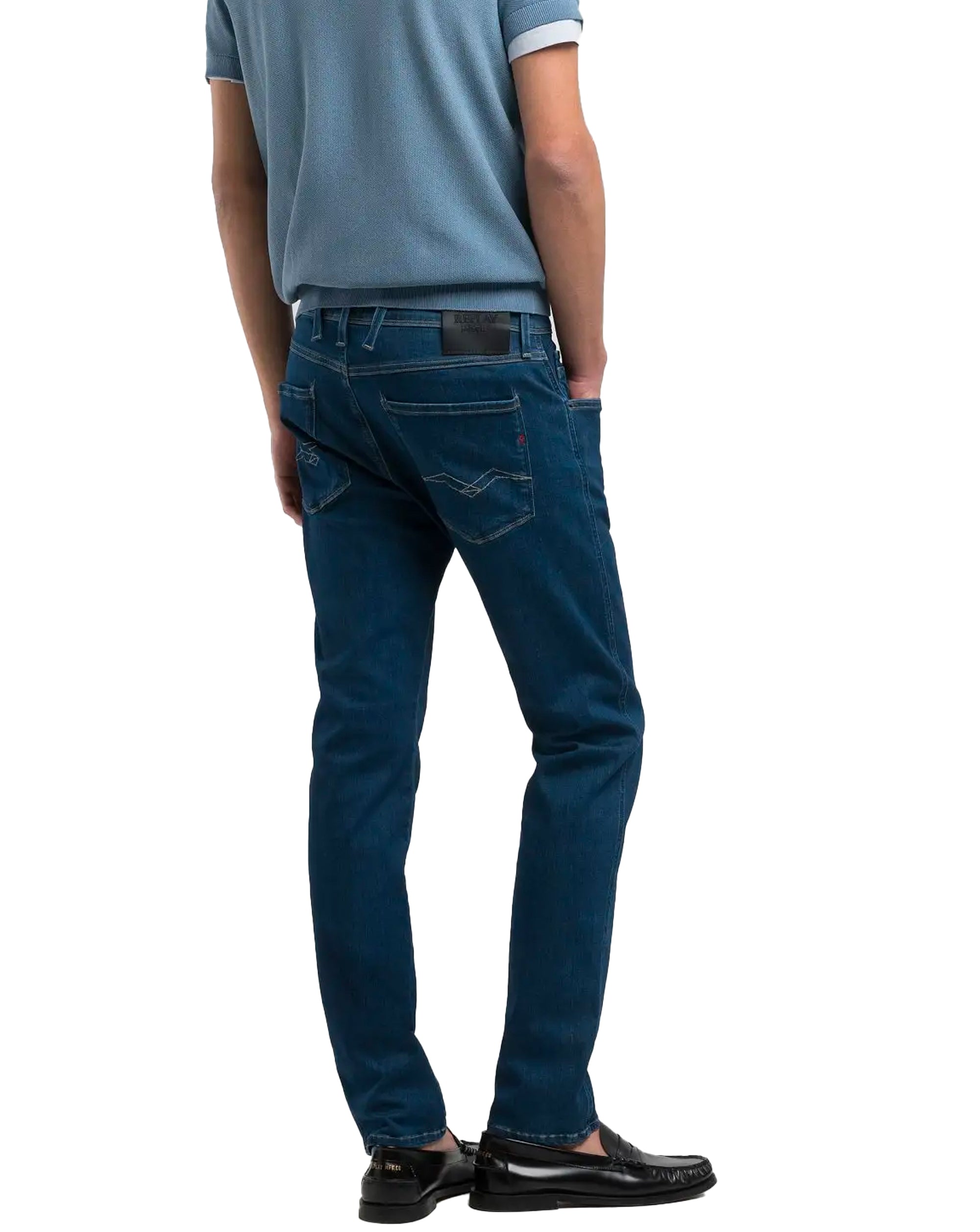Replay Hyperflex Deep Blue Stretch Anbass Slim Fit Jeans Dark Blue 007