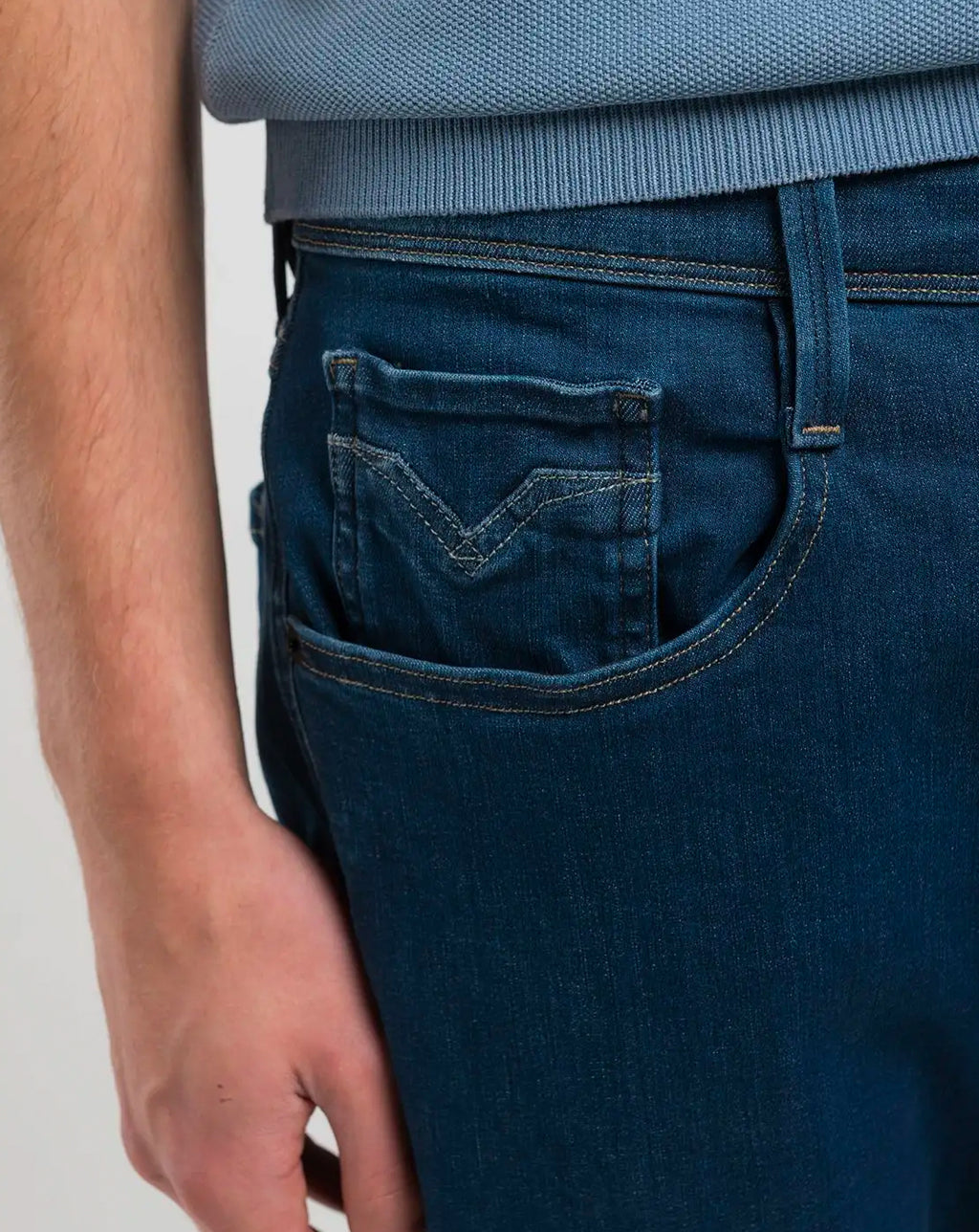 Replay Hyperflex Deep Blue Stretch Anbass Slim Fit Jeans Dark Blue 007