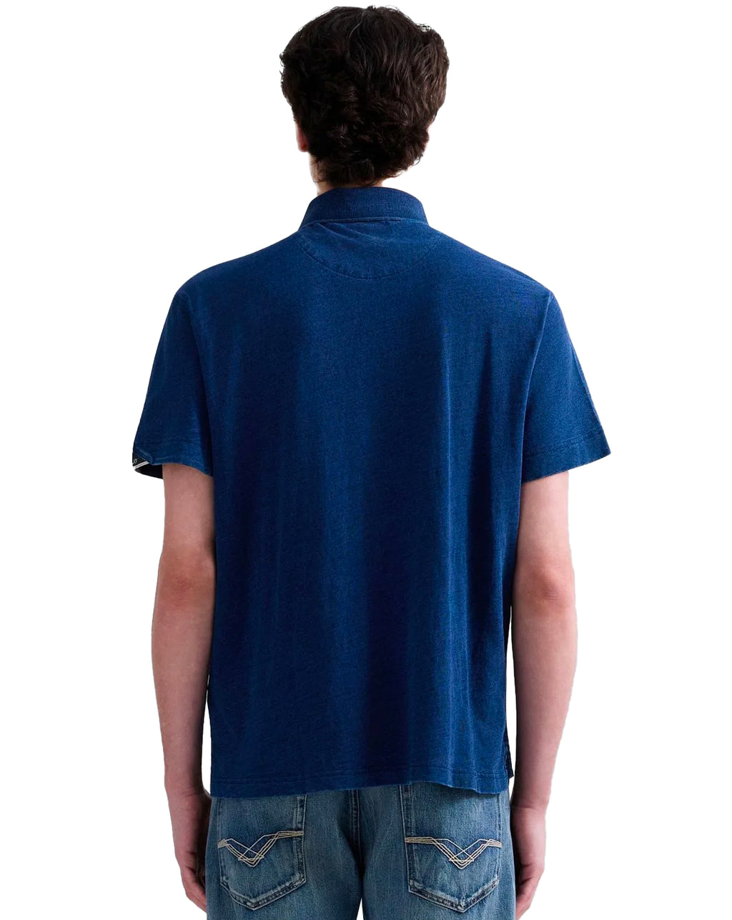 Replay Indigo denim blue premium polo shirt INDIGO