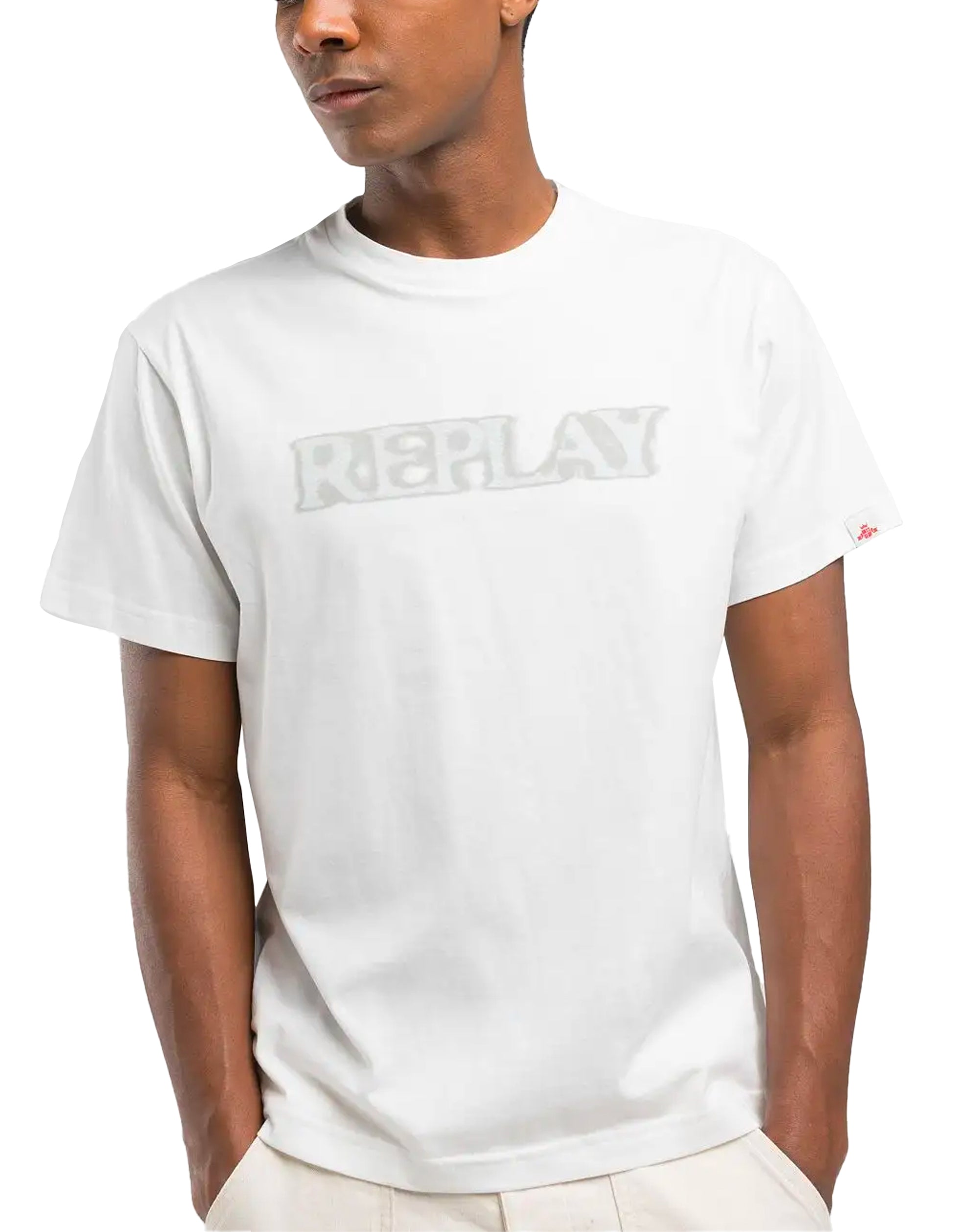 Replay Logo Carrier T Shirt White