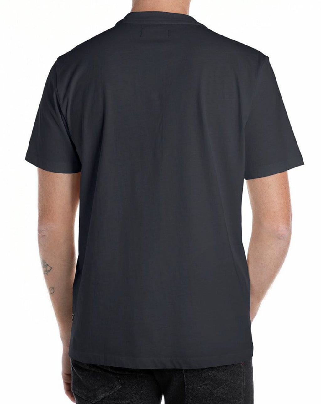 Replay Mens Organic Logo T Shirt Dark Navy