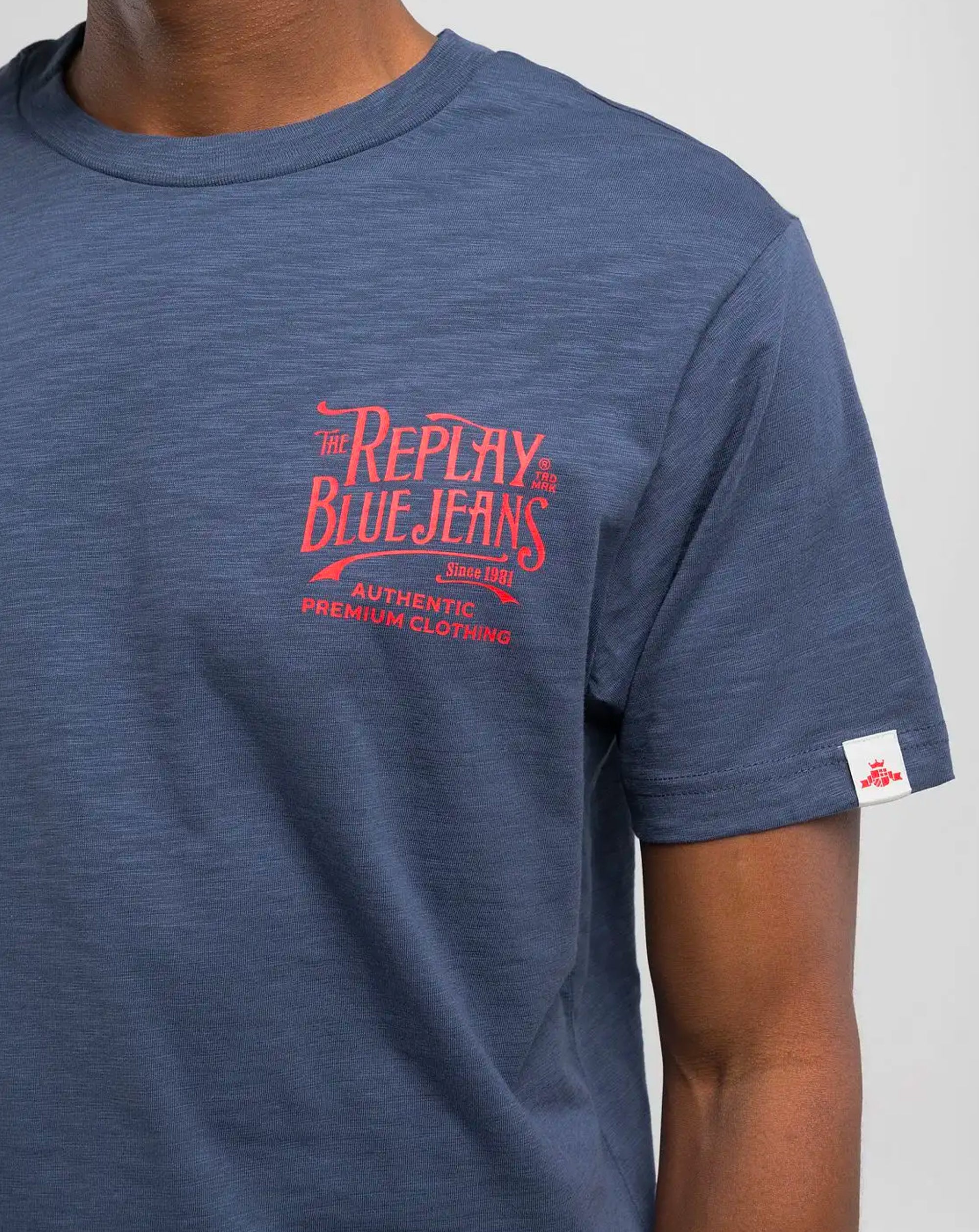 Replay Mens Organic T Shirt Blue