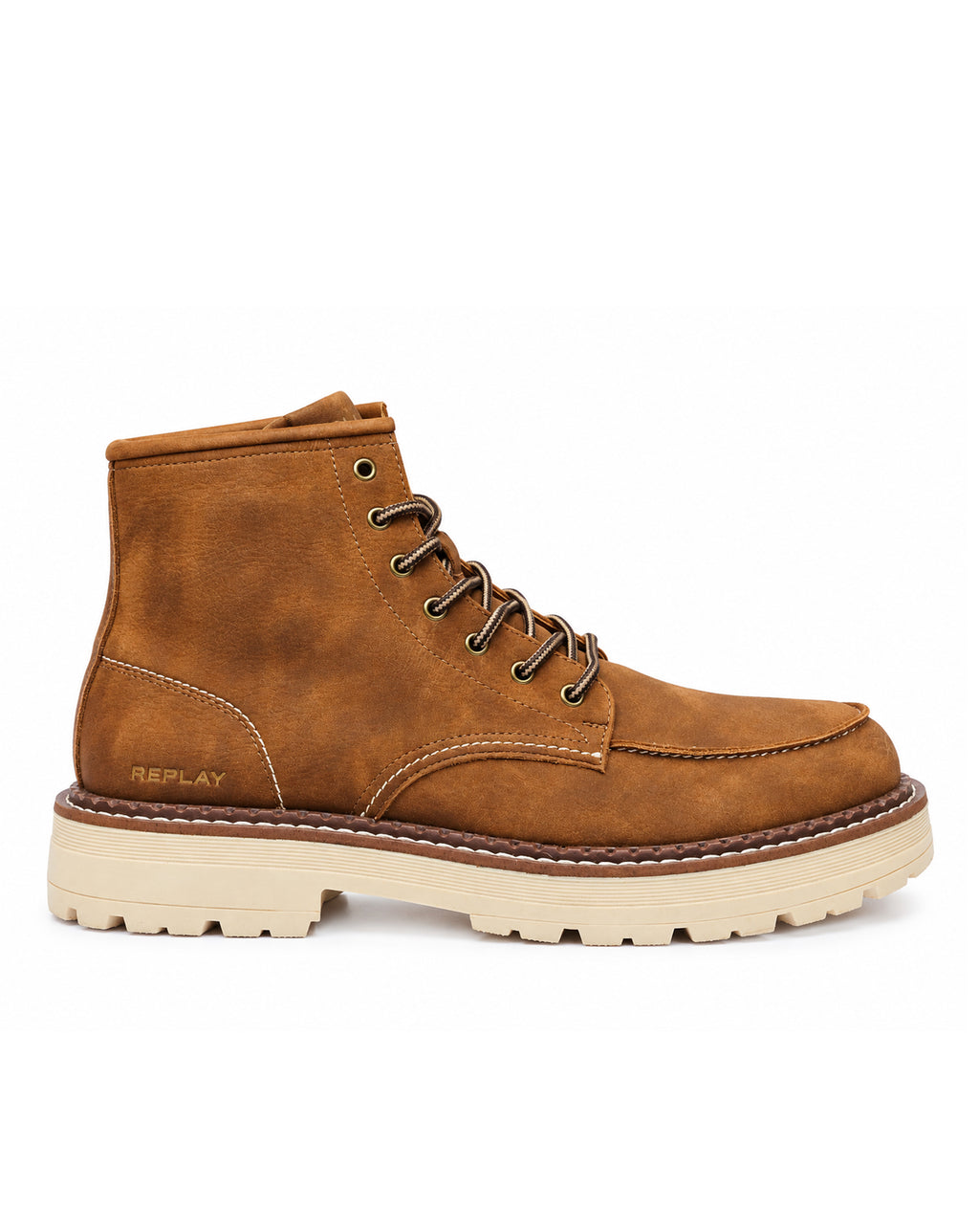 Replay Oblivion Iconic Lace Up Moc Toe Boot TAN