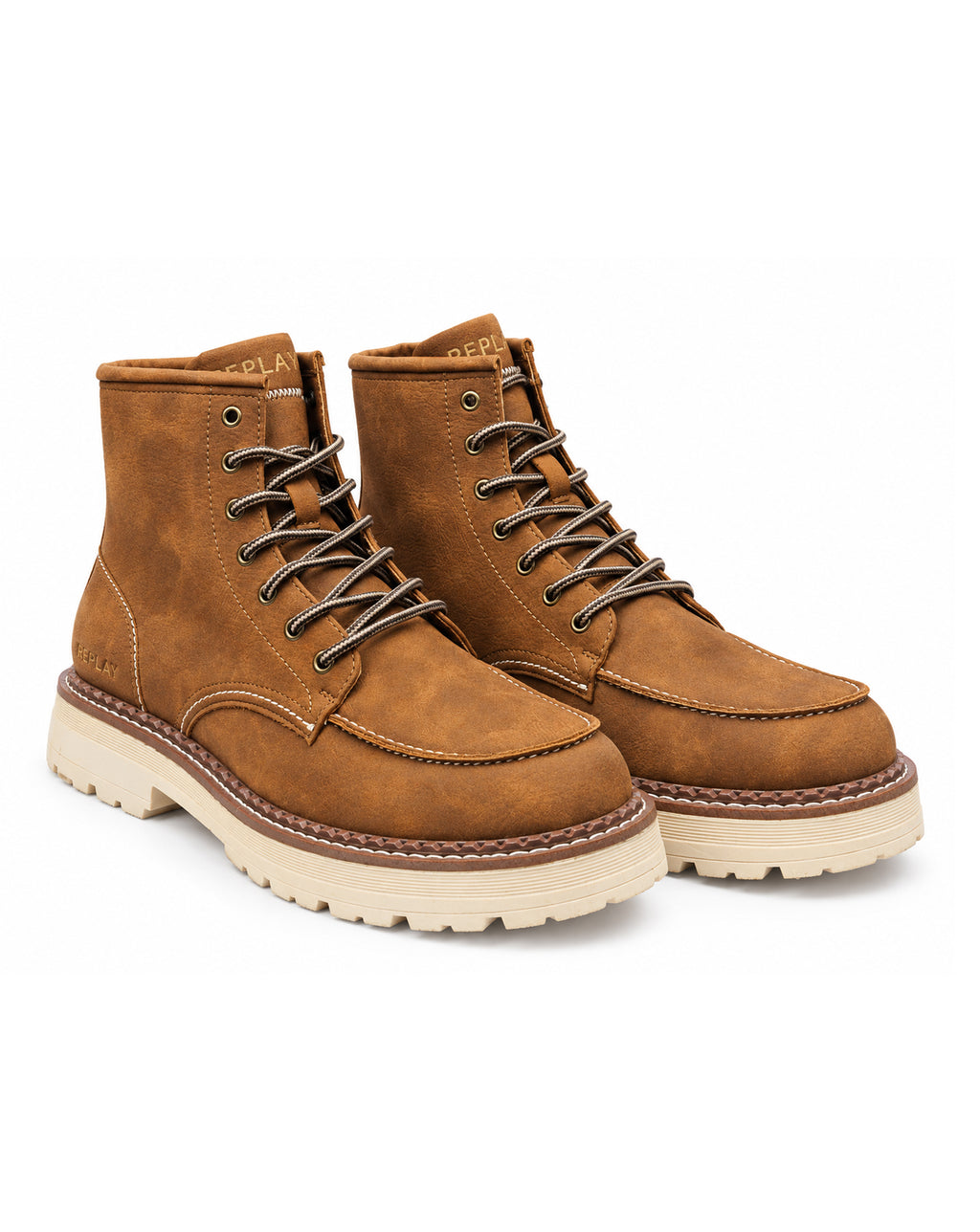 Replay Oblivion Iconic Lace Up Moc Toe Boot TAN