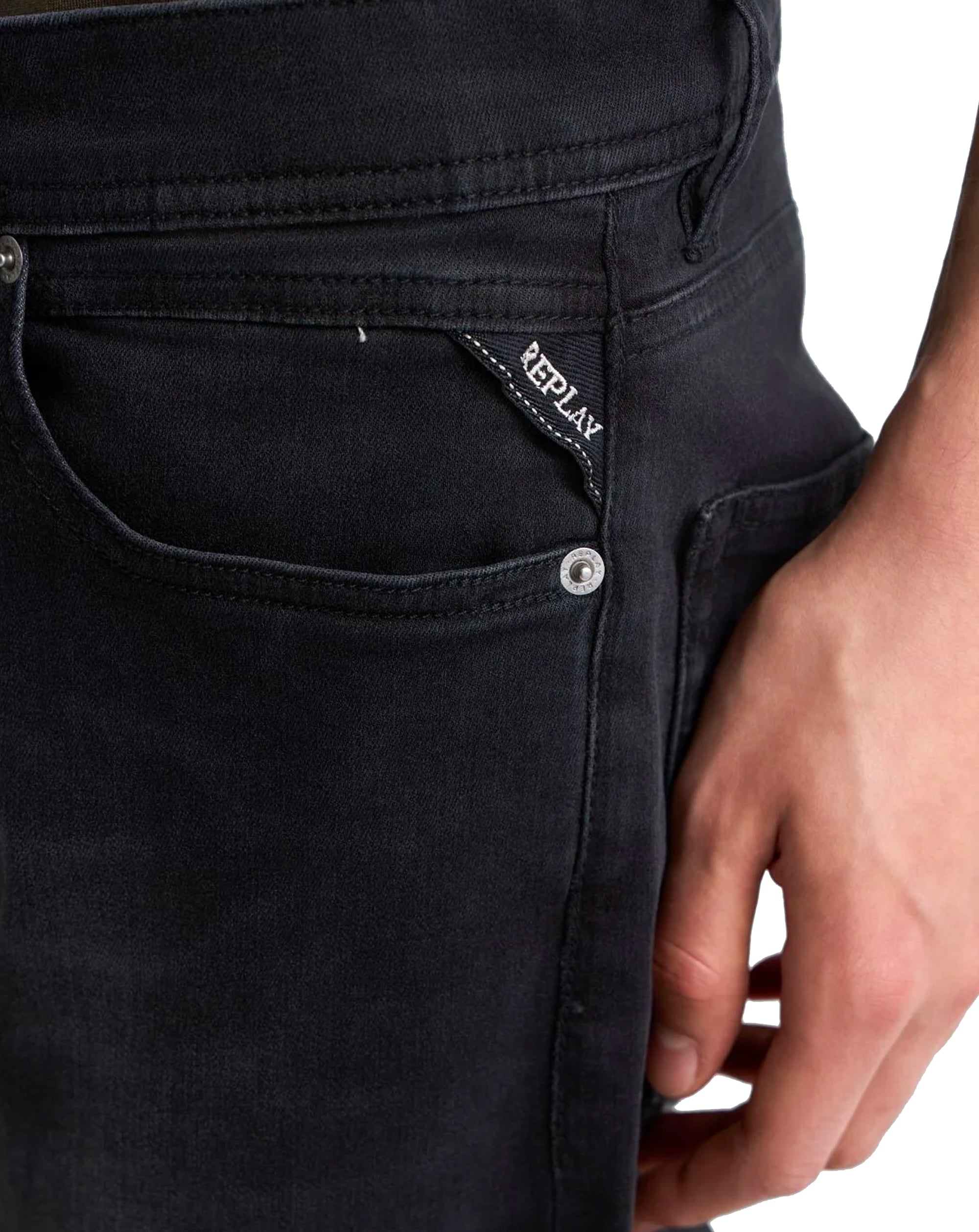 Replay Power stretch Grover straight fit Jean Black 097
