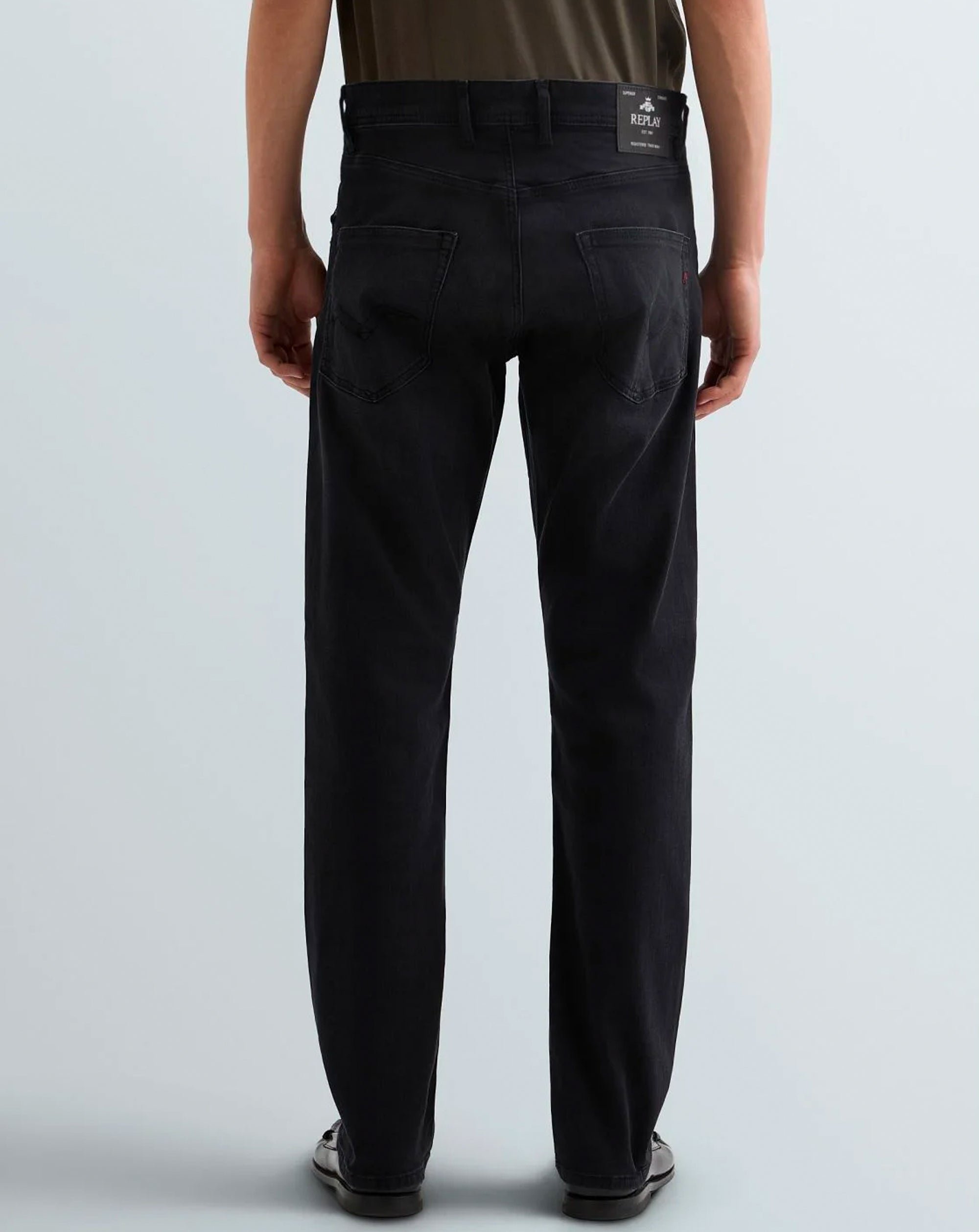 Replay Power stretch Grover straight fit Jean Black 097