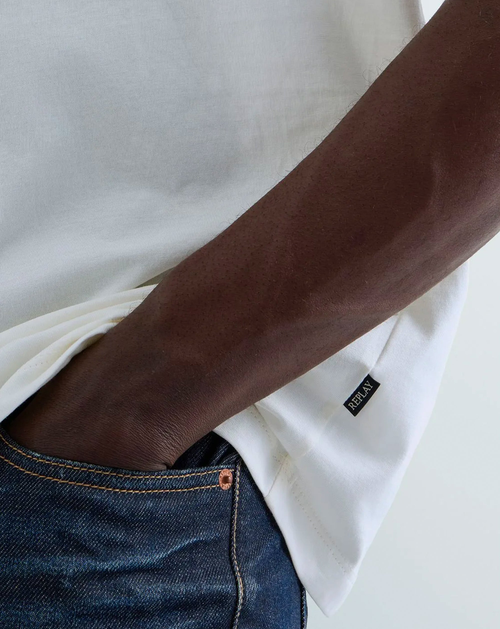 Replay Relaxed Fit T-Shirt Industrial Print White