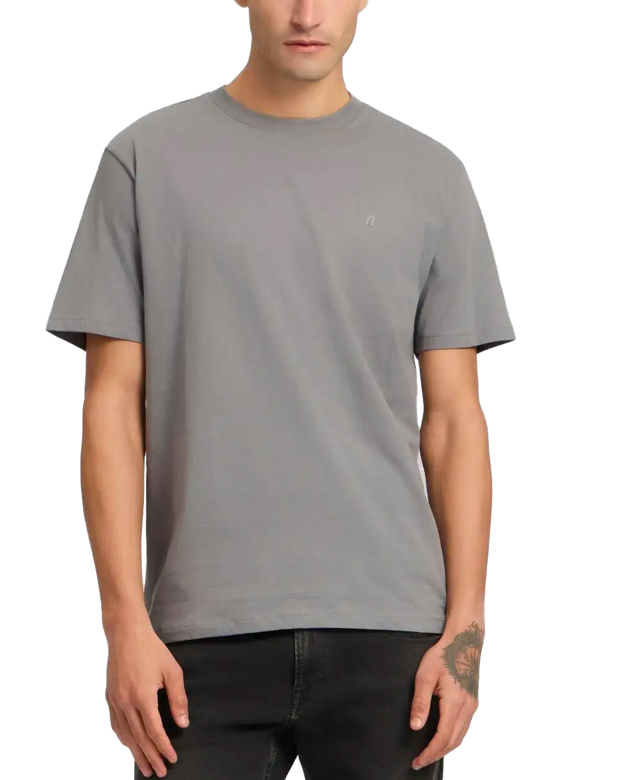 Replay R T Shirt Tonal Logo GREY