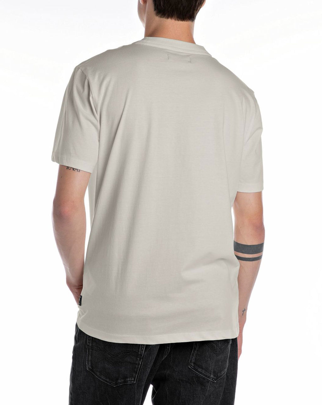 Replay R logo crew neck premium t-shirt STONE