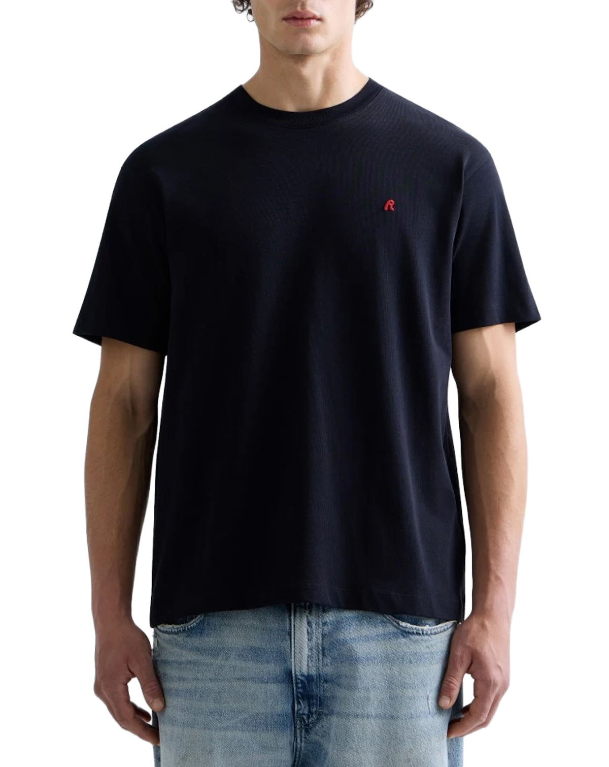 Replay R logo crew neck tee shirt DARK NAVY