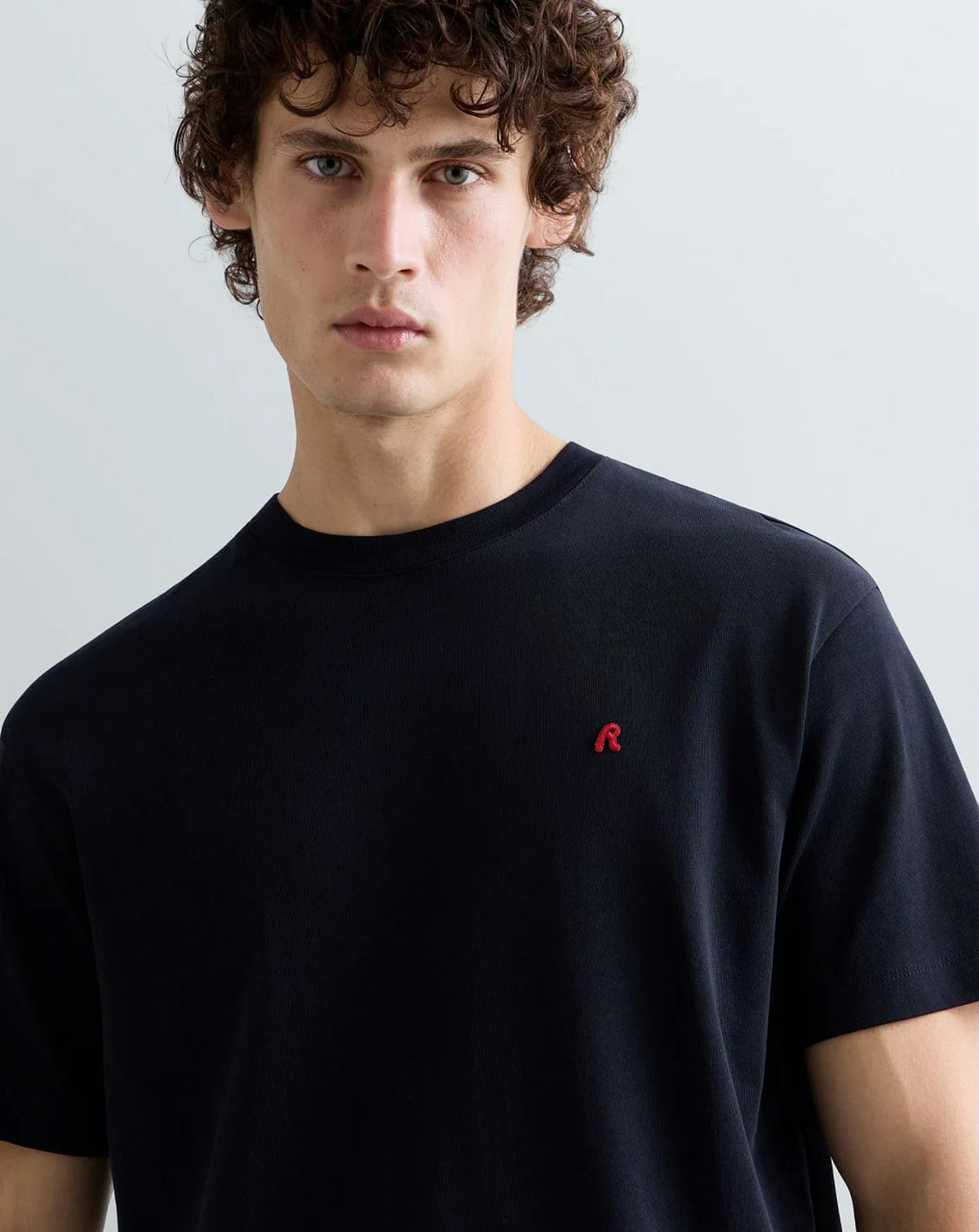 Replay R logo crew neck tee shirt DARK NAVY