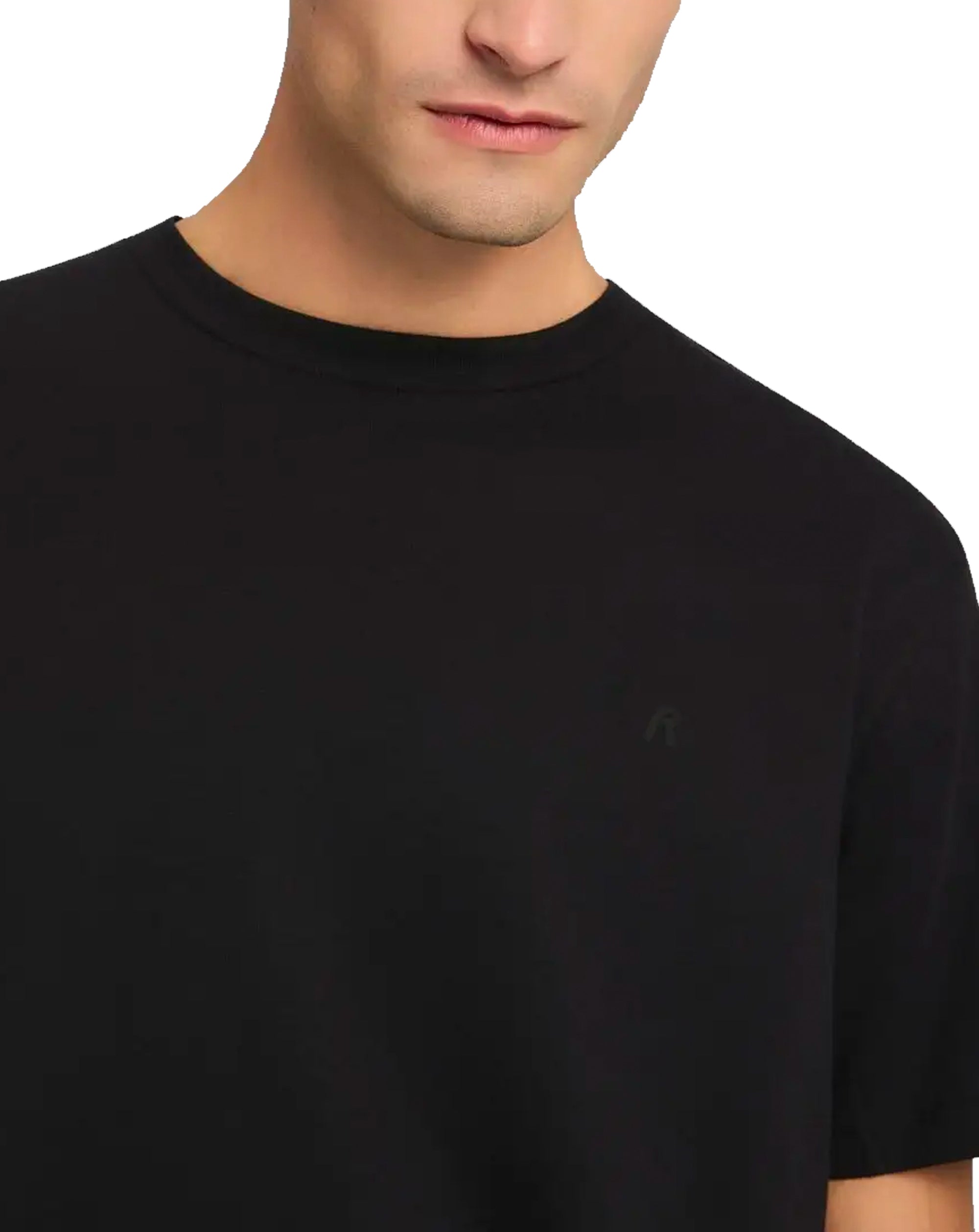 Replay R T Shirt Tonal Logo Black