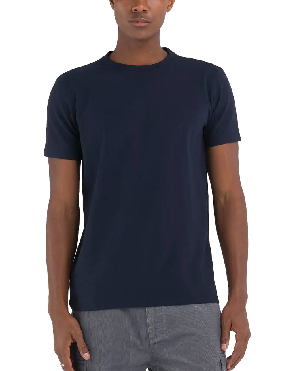 Replay Superior Cotton Plain T Shirt Navy