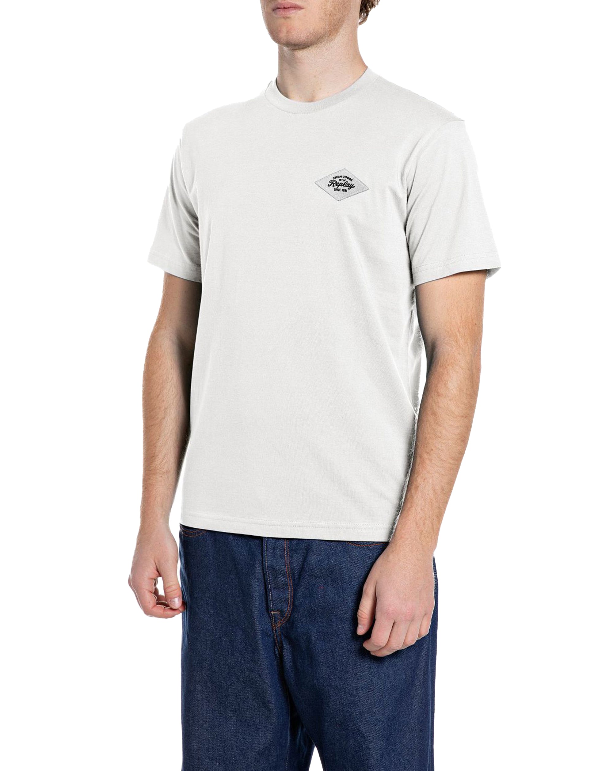 Replay T-Shirt Sustainable Lab Natural White 011