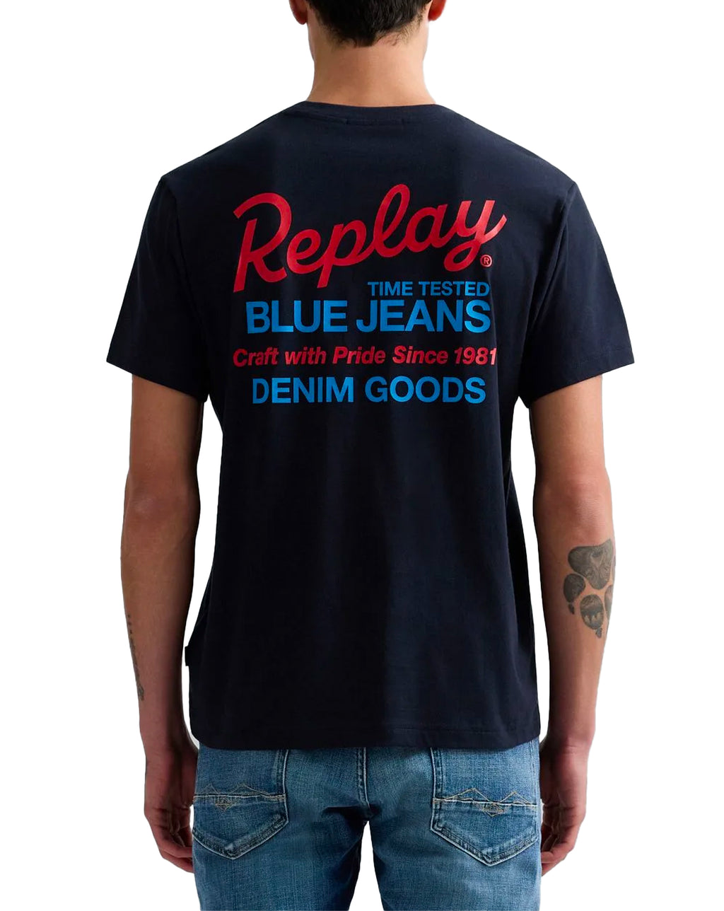Replay T-Shirt  With Front Print NAVY