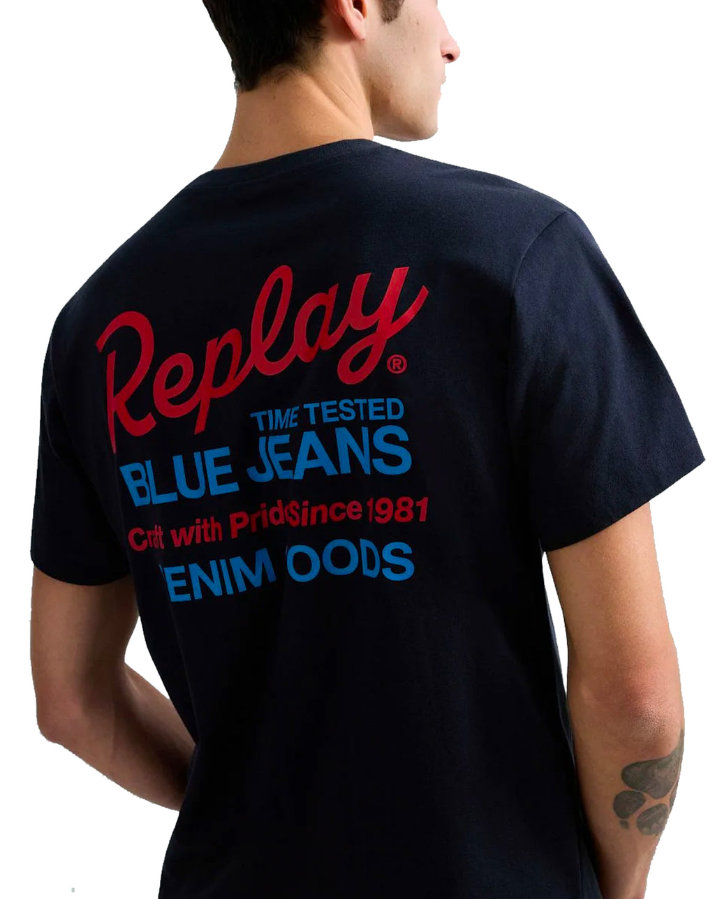 Replay T-Shirt  With Front Print NAVY