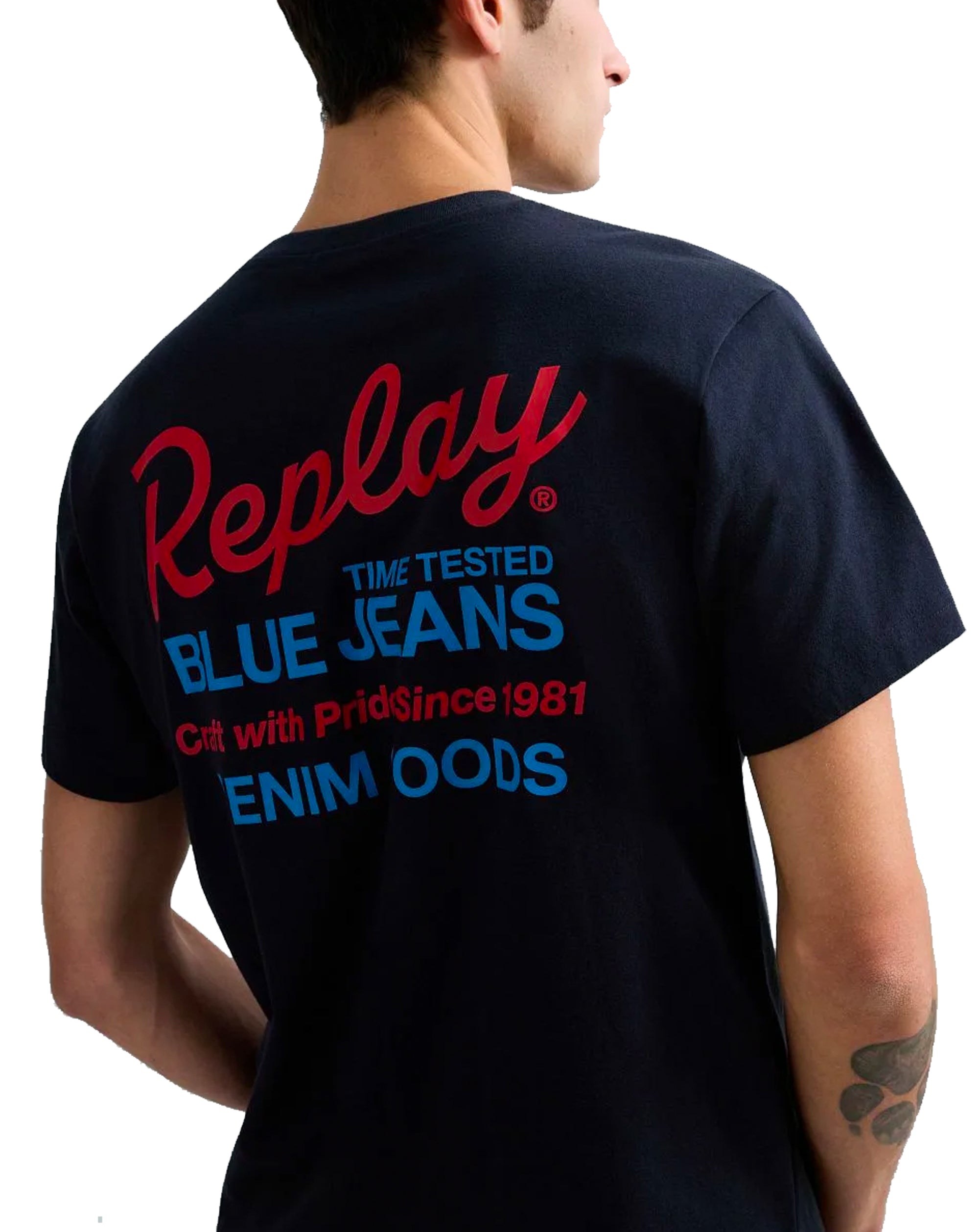 Replay T-Shirt  With Front Print NAVY