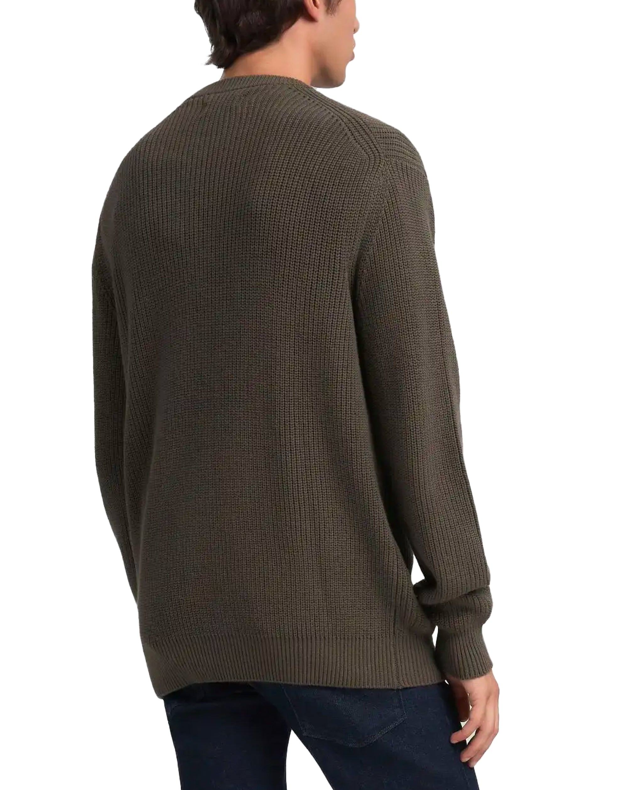 Replay Rib-Knit Cotton Pullover Khaki