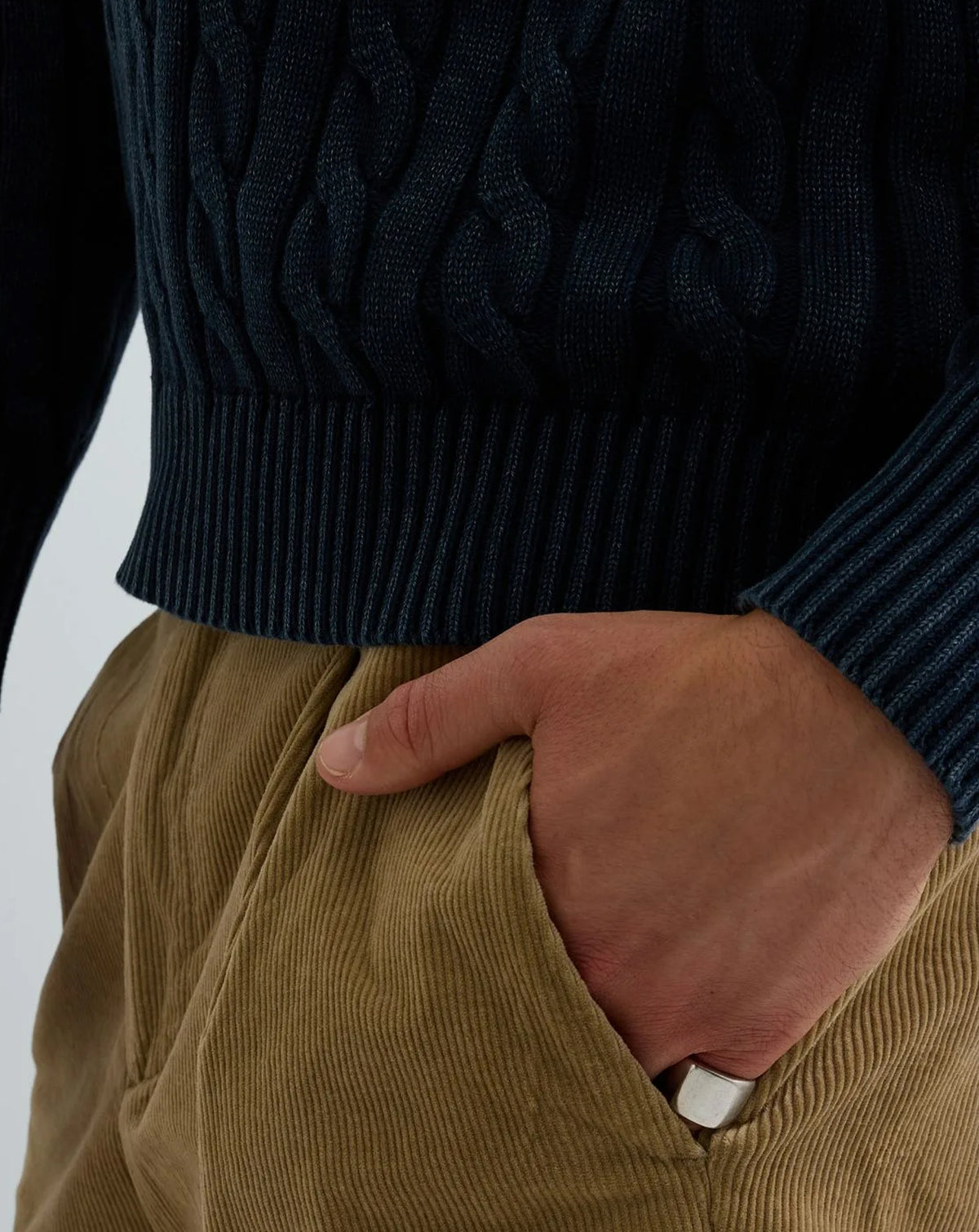 Replay Cable Knit Jumper NAVY