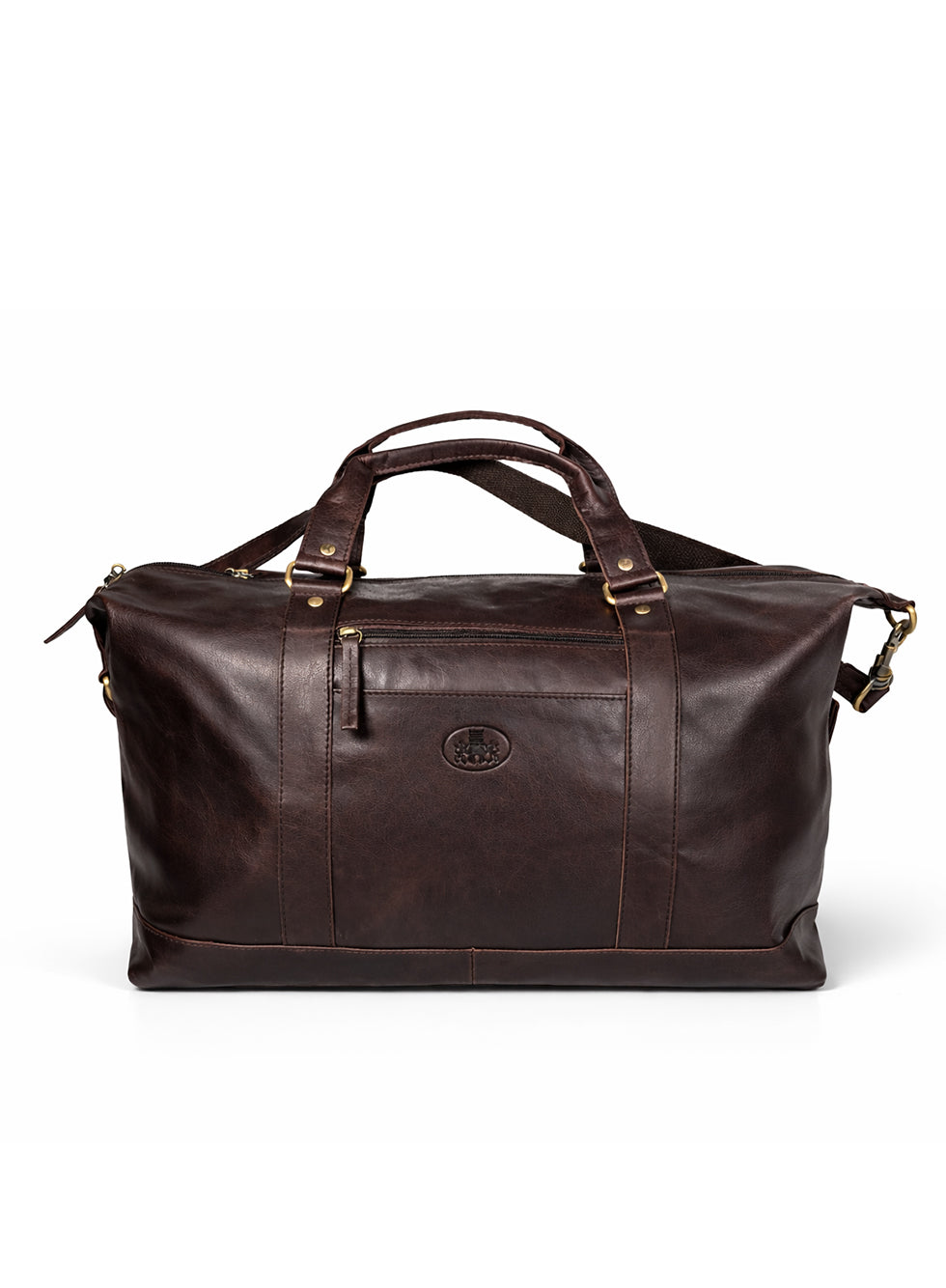 Rowallan Safari Large Weekender Leather Bag BROWN