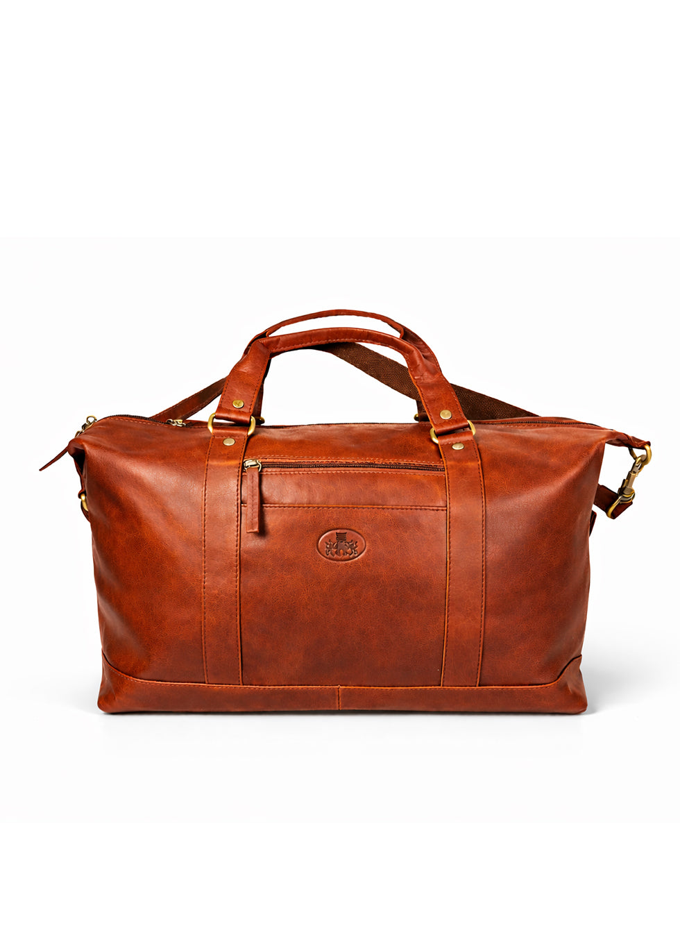 Rowallan Leather Safari large weekender bag COGNAC