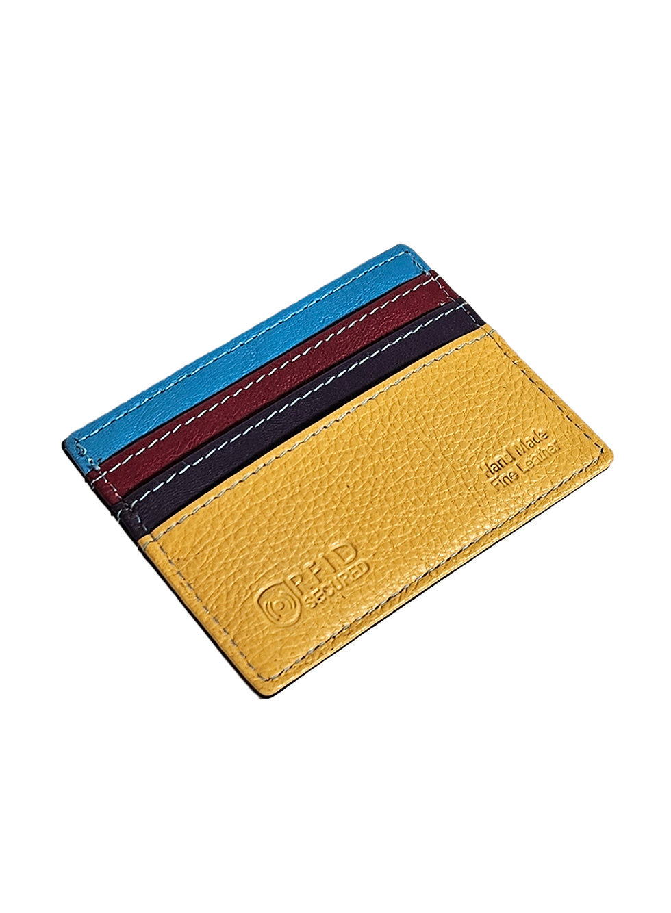 Rowallan Mens Leather Card Holder Black/multi Colour