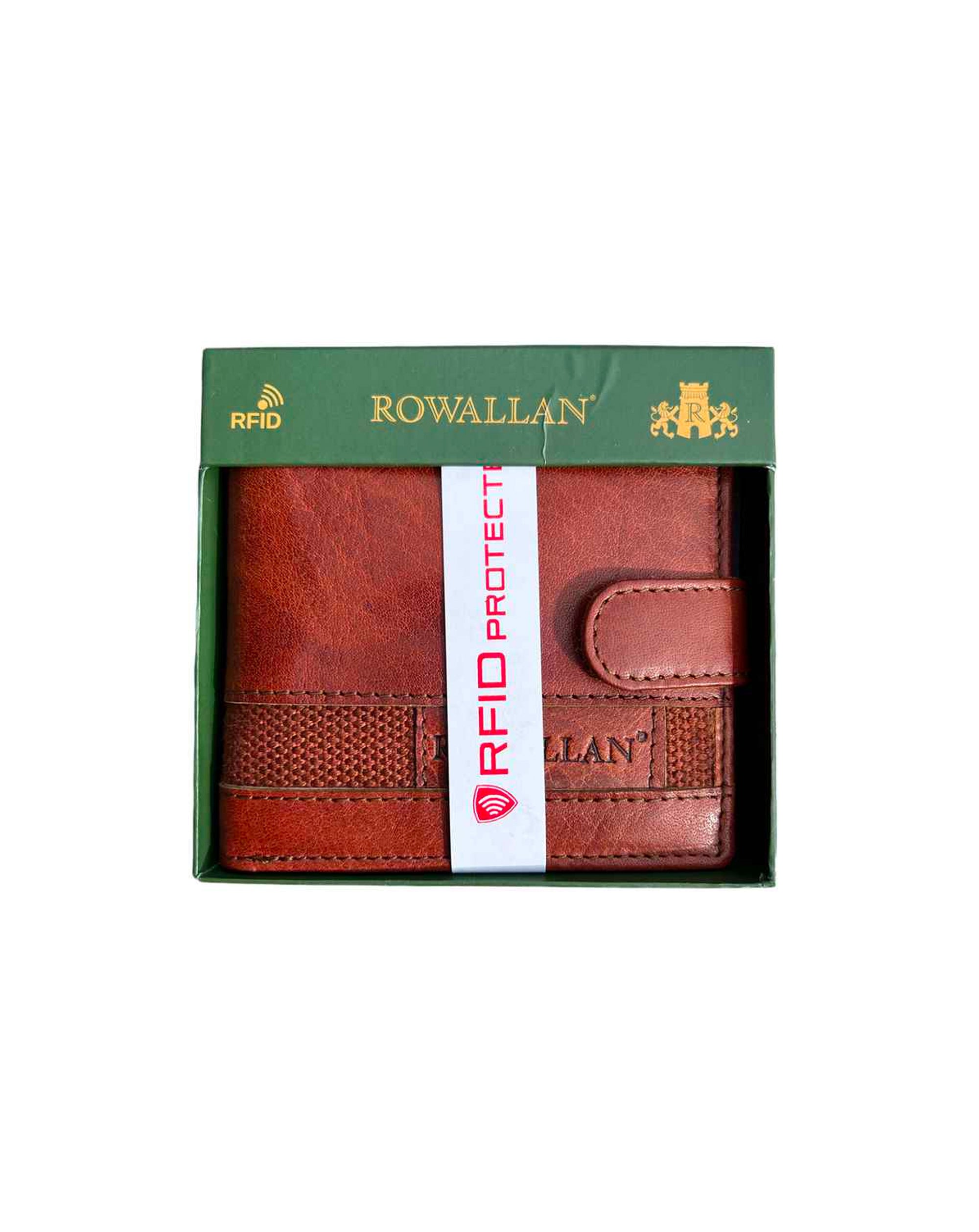Rowallan Panama tabbed flip out wallet COGNAC