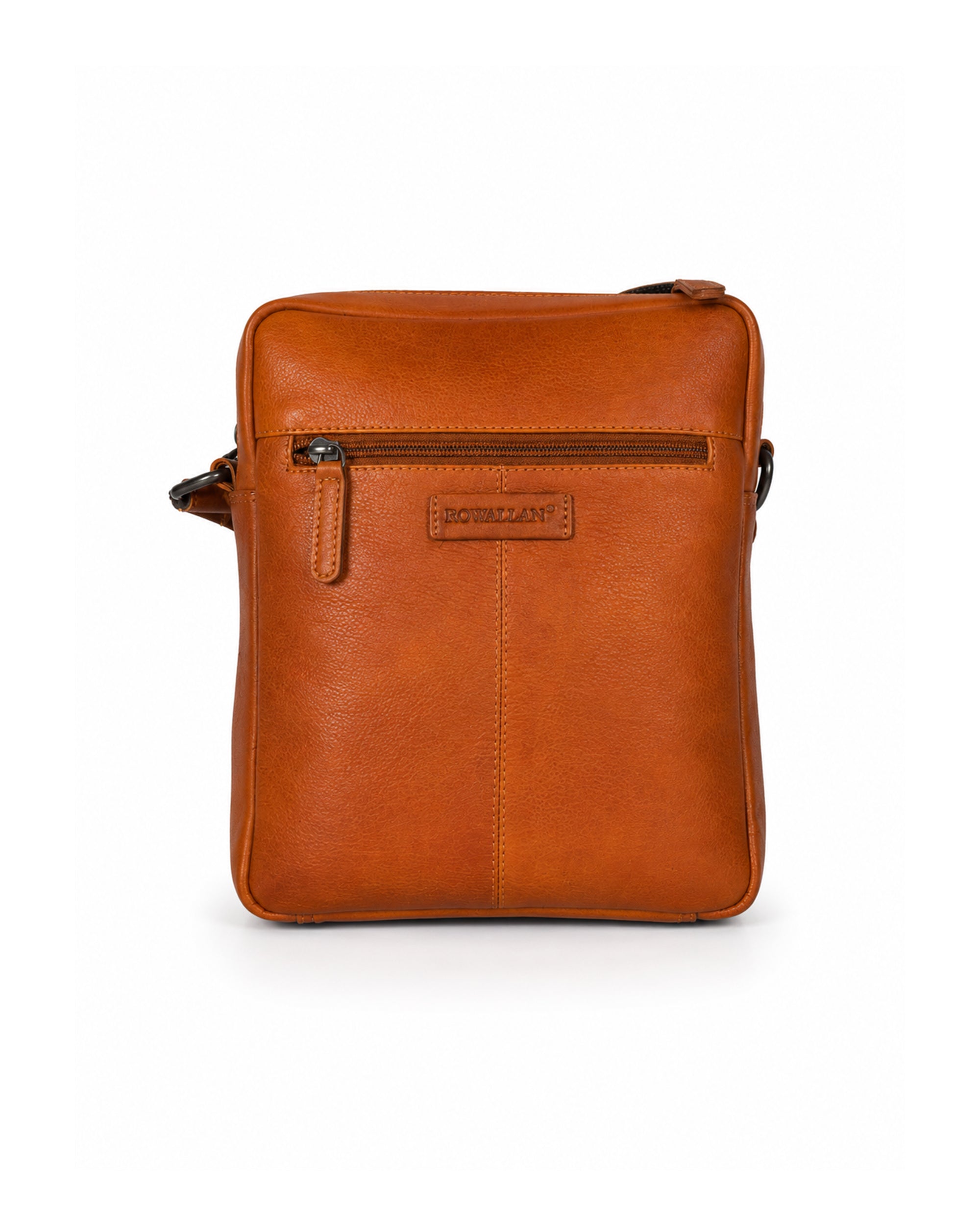 Rowallan Spartan Light Tan Large Size Leather Crossbody Man Bag
