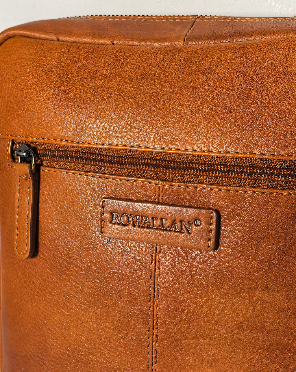 Rowallan Spartan Light Tan Large Size Leather Crossbody Man Bag