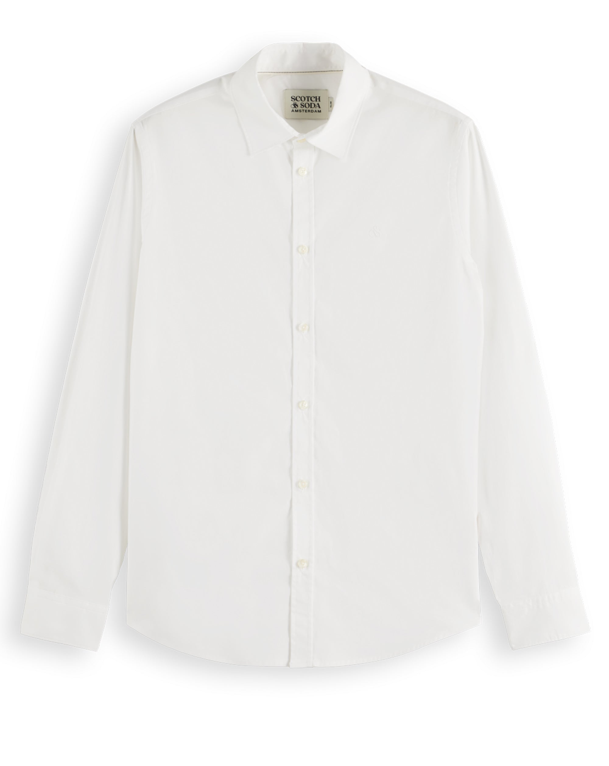 Scotch & Soda Scotch & Soda cotton poplin stretch LS shirt WHITE