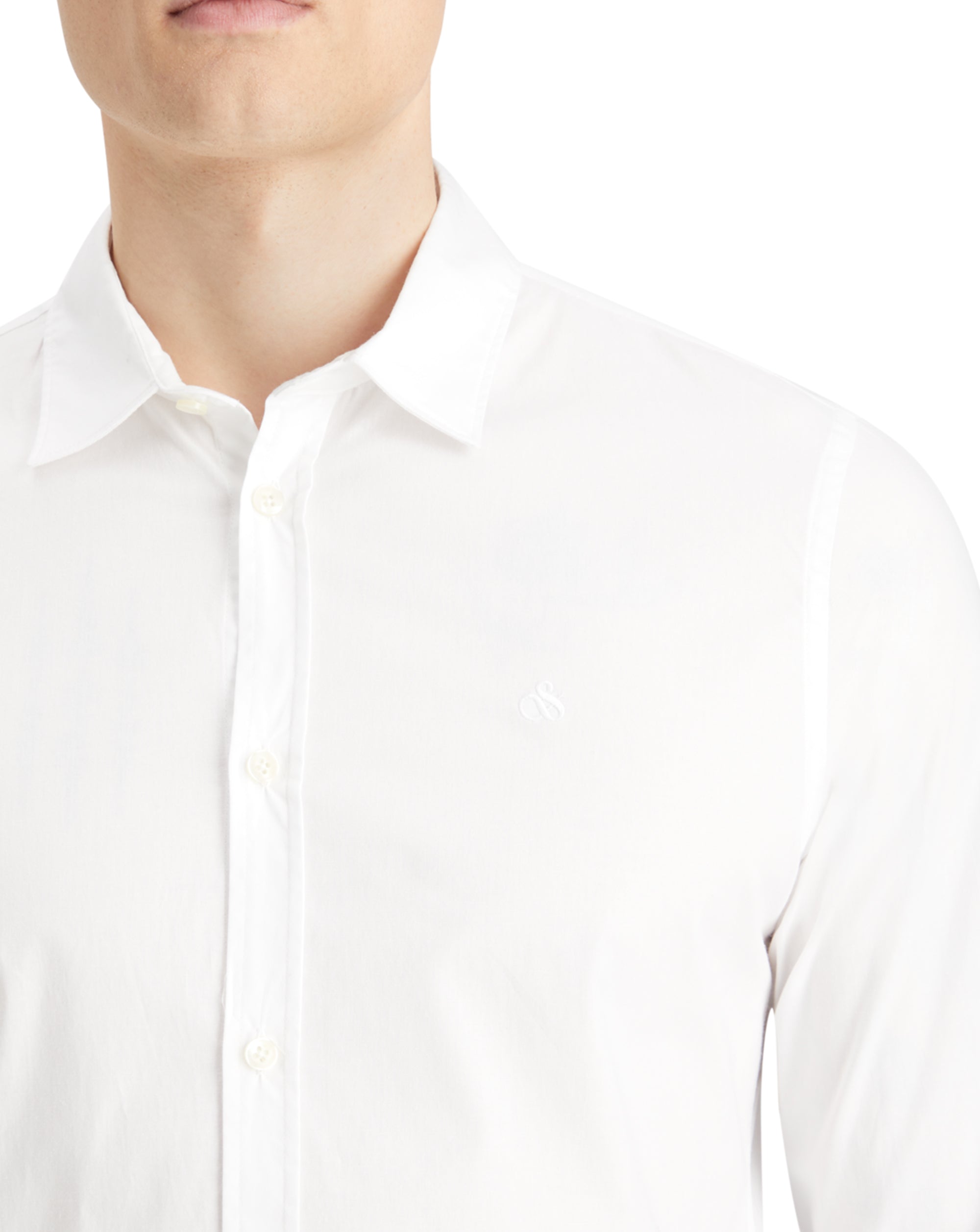 Scotch & Soda Scotch & Soda cotton poplin stretch LS shirt WHITE