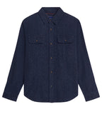 Scotch & Soda Denim Flannel relaxed fit overshirt INDIGO