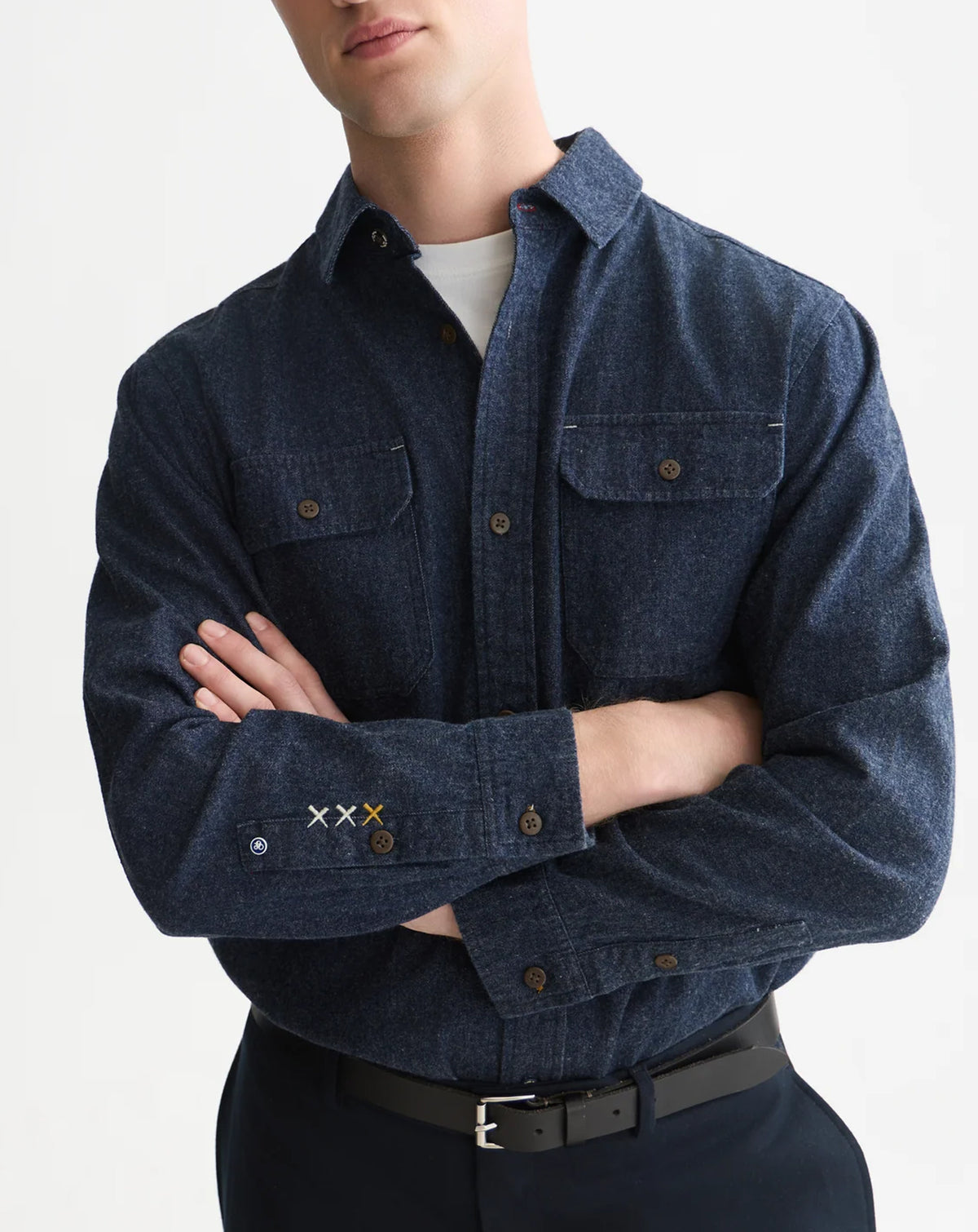 Scotch & Soda Denim Flannel relaxed fit overshirt INDIGO