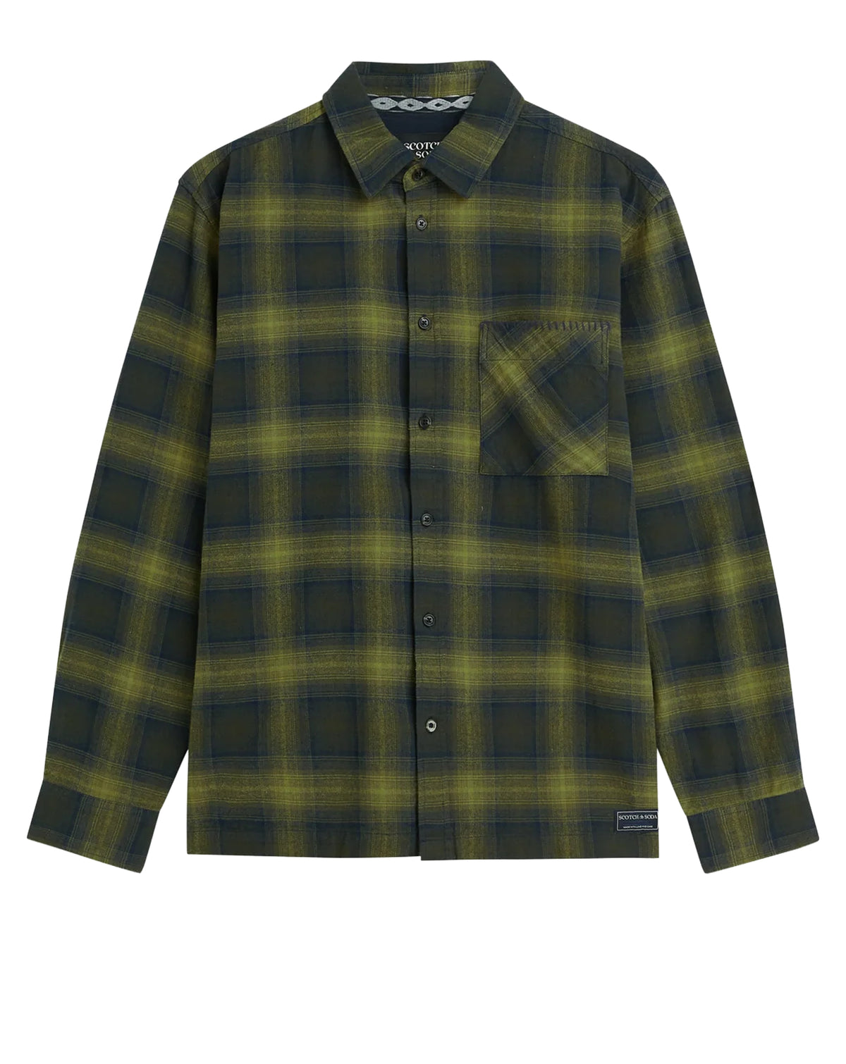Scotch & Soda Flannel Checked Relaxed Fit Shirt Forest Night check