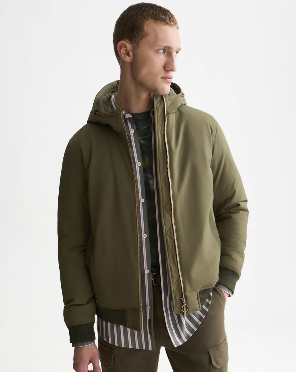 Scotch & Soda Hooded softshell padded jacket GREEN
