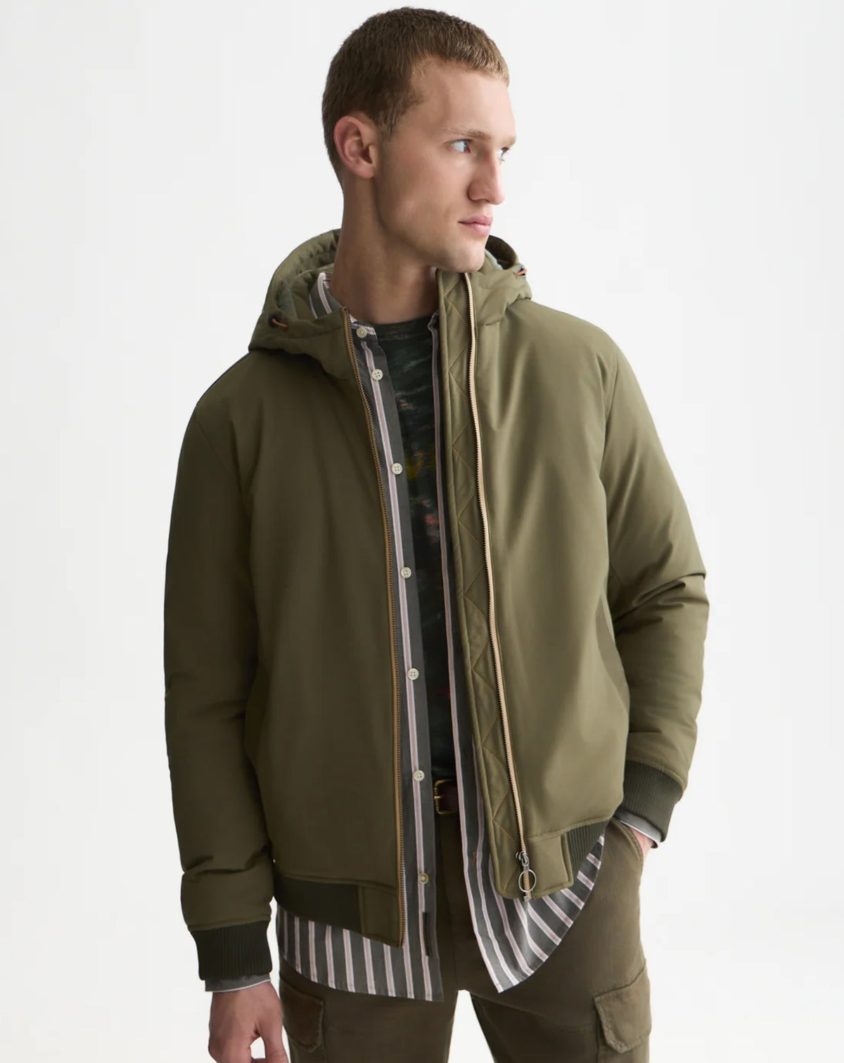Scotch & Soda Hooded softshell padded jacket GREEN