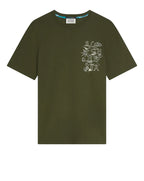 Scotch & Soda Left Chest Artwork Reg Fit T-Shirt Dark Forest