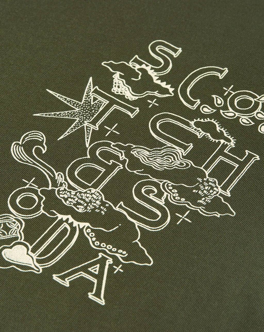 Scotch & Soda Left Chest Artwork Reg Fit T-Shirt Dark Forest